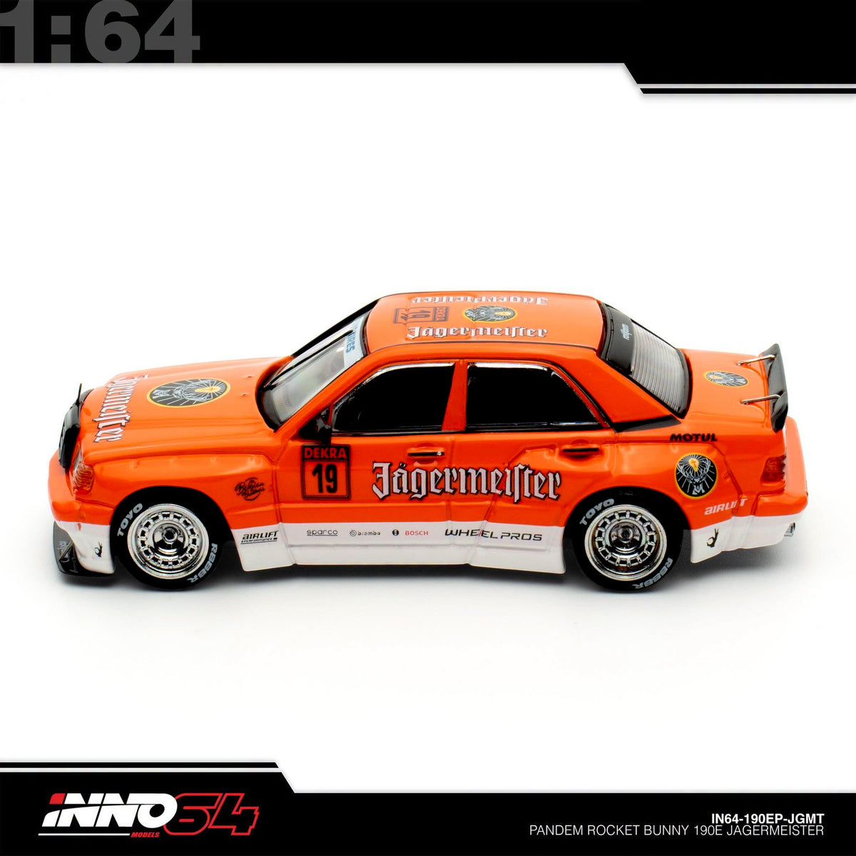 INNO64 - PANDEM ROCKET BUNNY Mercedes 190E JÄGERMEISTER - IN64-190EP-JGMT