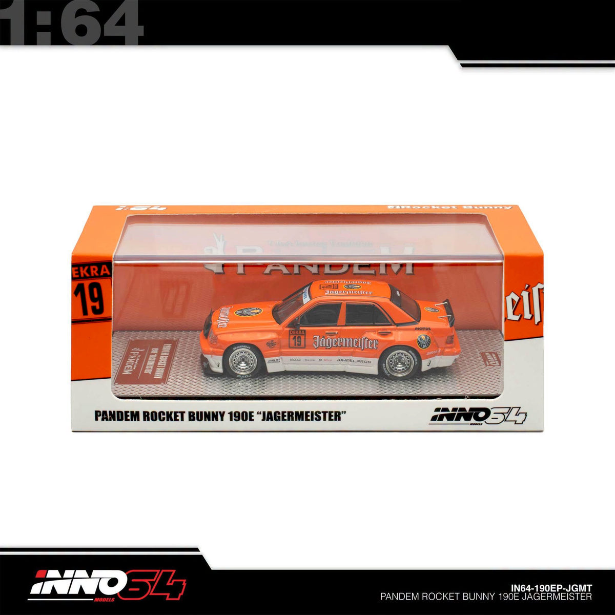 INNO64 - PANDEM ROCKET BUNNY Mercedes 190E JÄGERMEISTER - IN64-190EP-JGMT