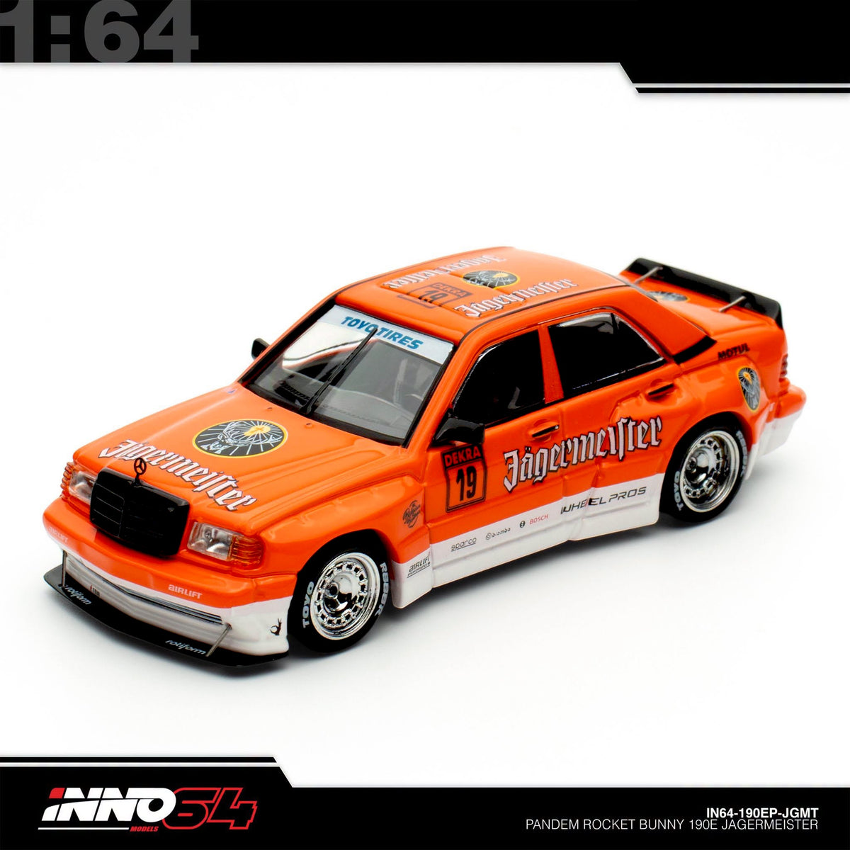 INNO64 - PANDEM ROCKET BUNNY Mercedes 190E JÄGERMEISTER - IN64-190EP-JGMT