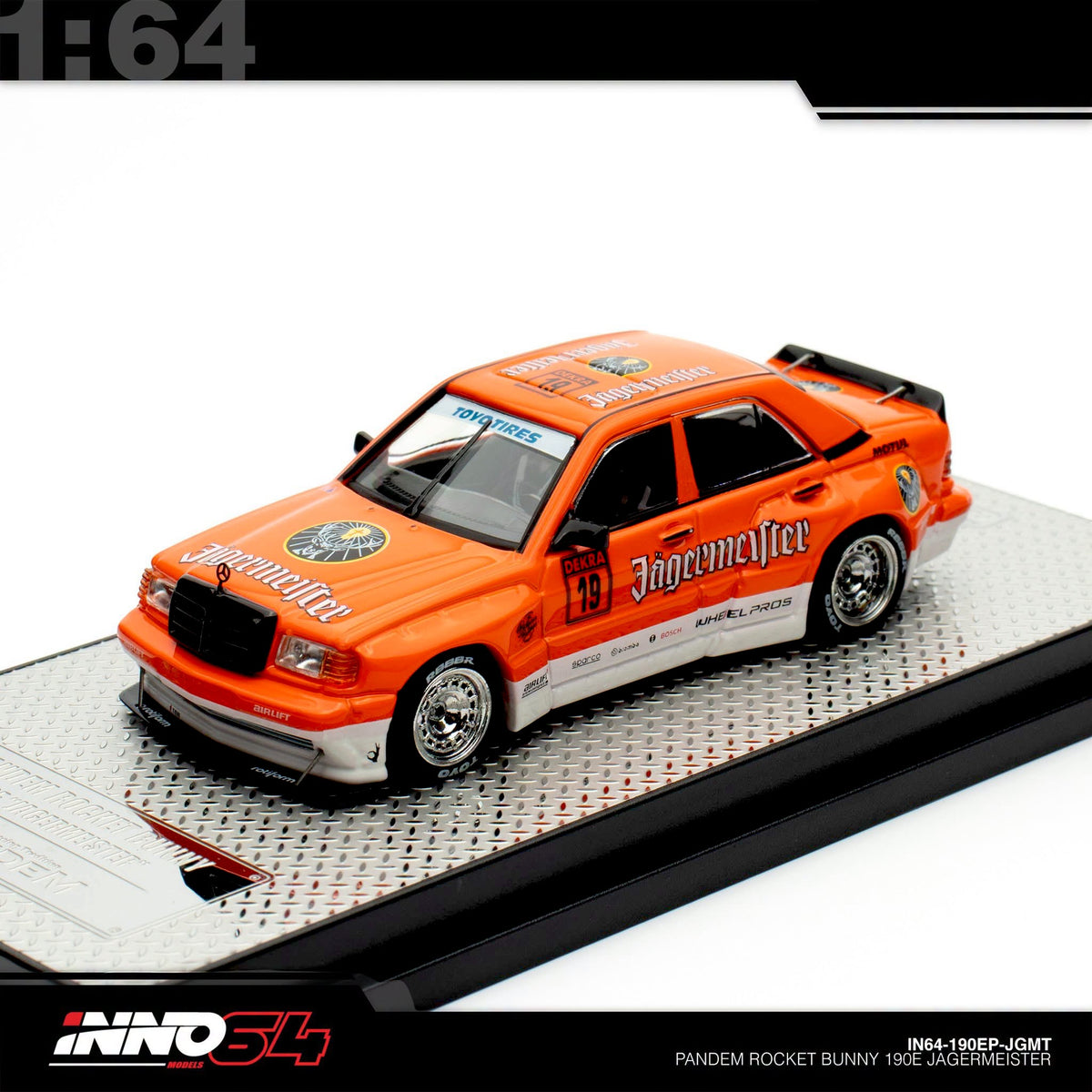 INNO64 - PANDEM ROCKET BUNNY Mercedes 190E JÄGERMEISTER - IN64-190EP-JGMT