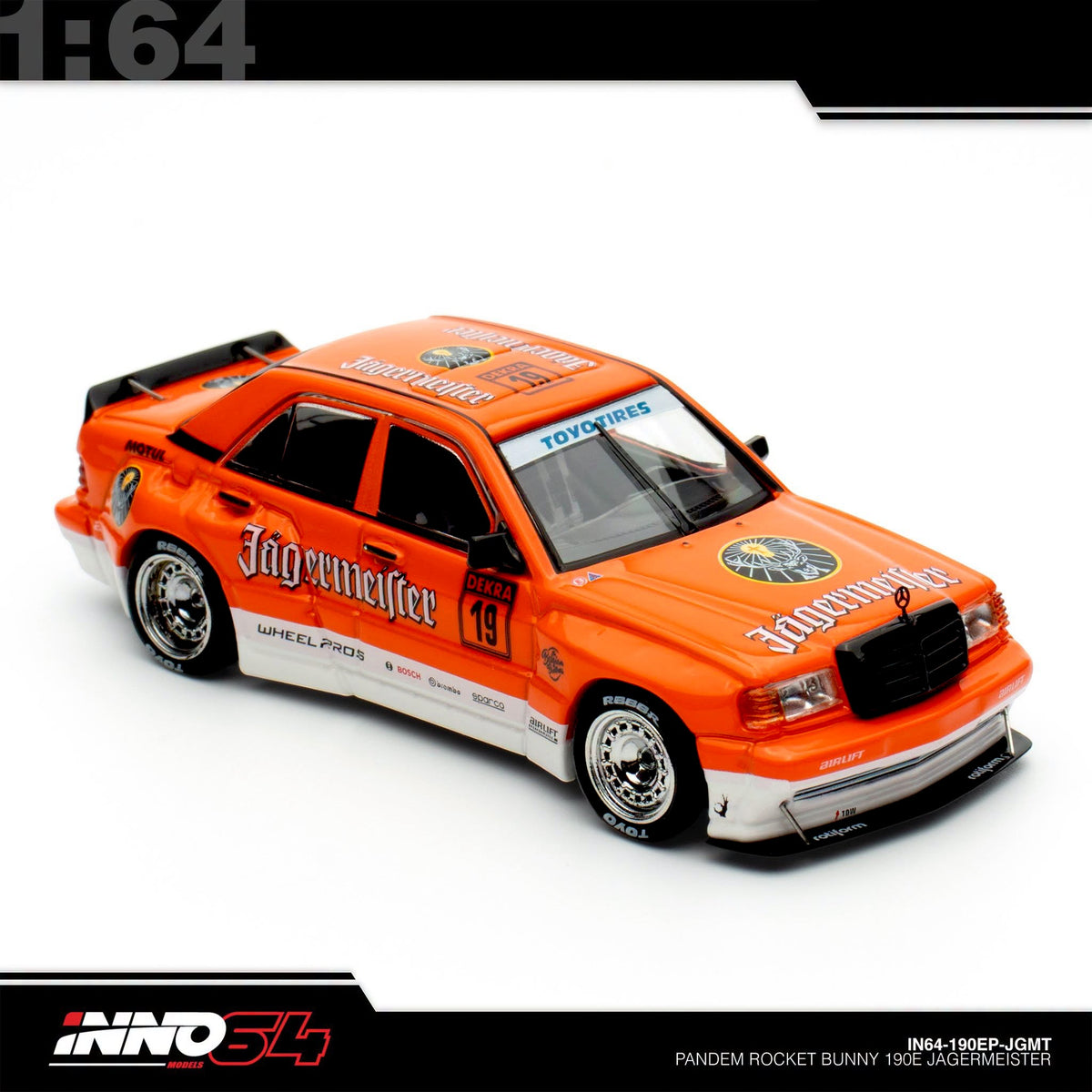 INNO64 - PANDEM ROCKET BUNNY Mercedes 190E JÄGERMEISTER - IN64-190EP-JGMT