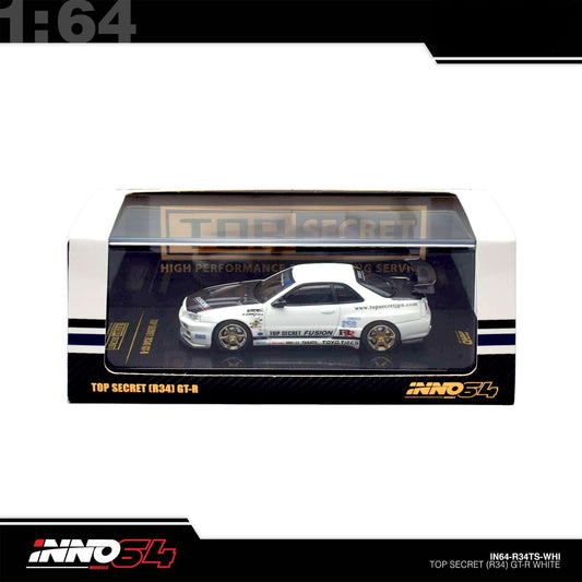 INNO64 - Pre-Order - Nissan Skyline GT-R R34 (BNR34) Top-Secret - IN64-R34TS-WHI