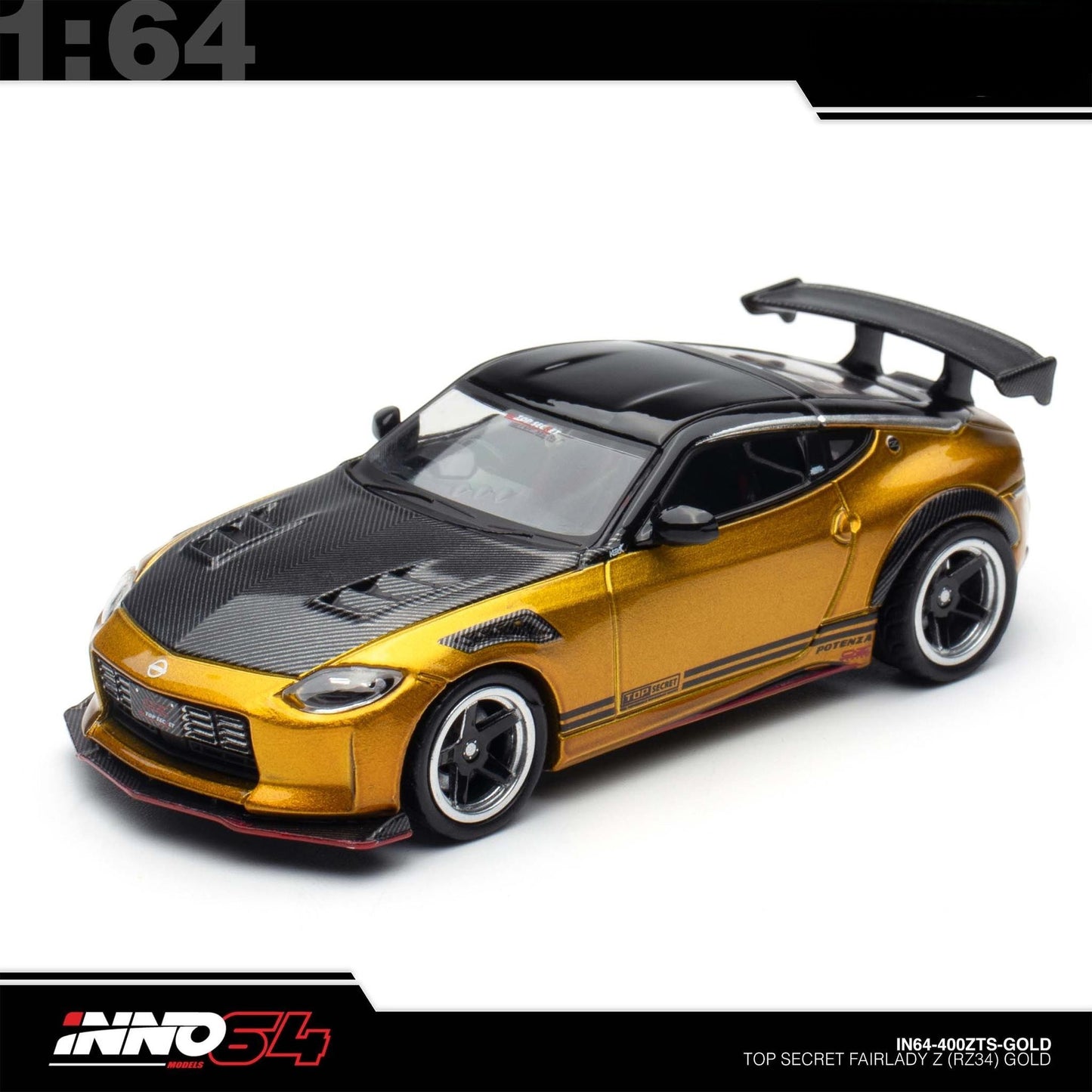 INNO64 - Pre-Order - Fairlady Z RZ34, gold - Top Secret - IN64-400ZTS-GOLD
