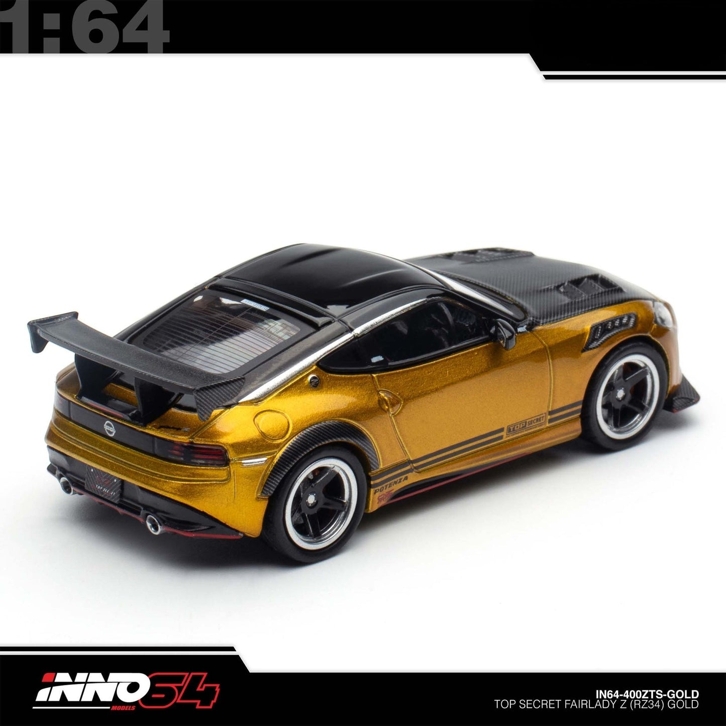 INNO64 - Pre-Order - Fairlady Z RZ34, gold - Top Secret - IN64-400ZTS-GOLD