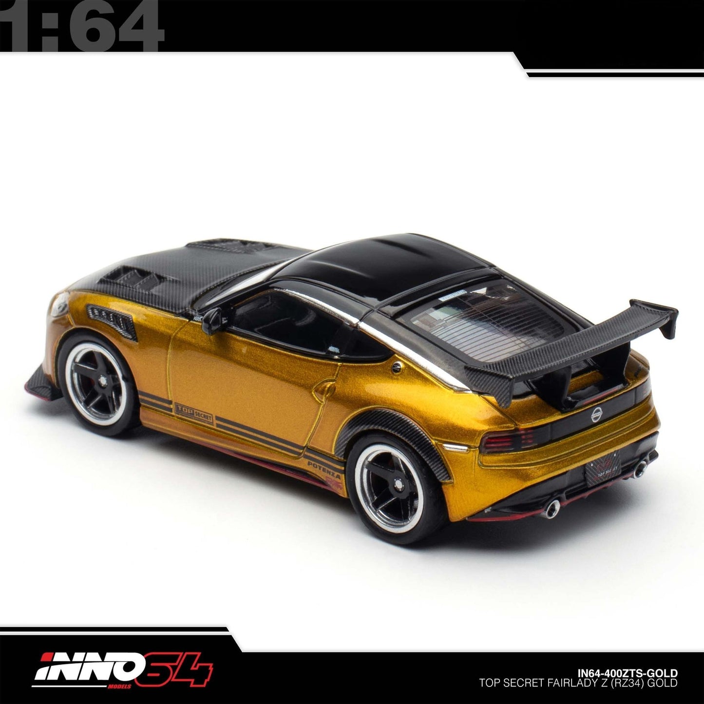INNO64 - Pre-Order - Fairlady Z RZ34, gold - Top Secret - IN64-400ZTS-GOLD