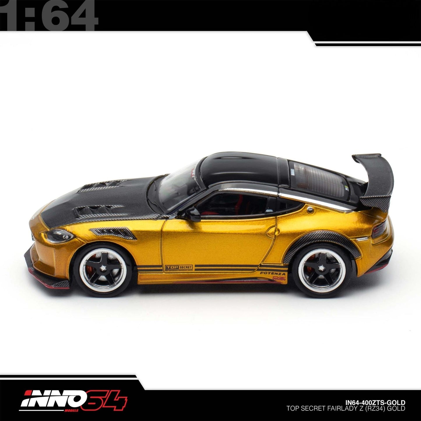 INNO64 - Pre-Order - Fairlady Z RZ34, gold - Top Secret - IN64-400ZTS-GOLD
