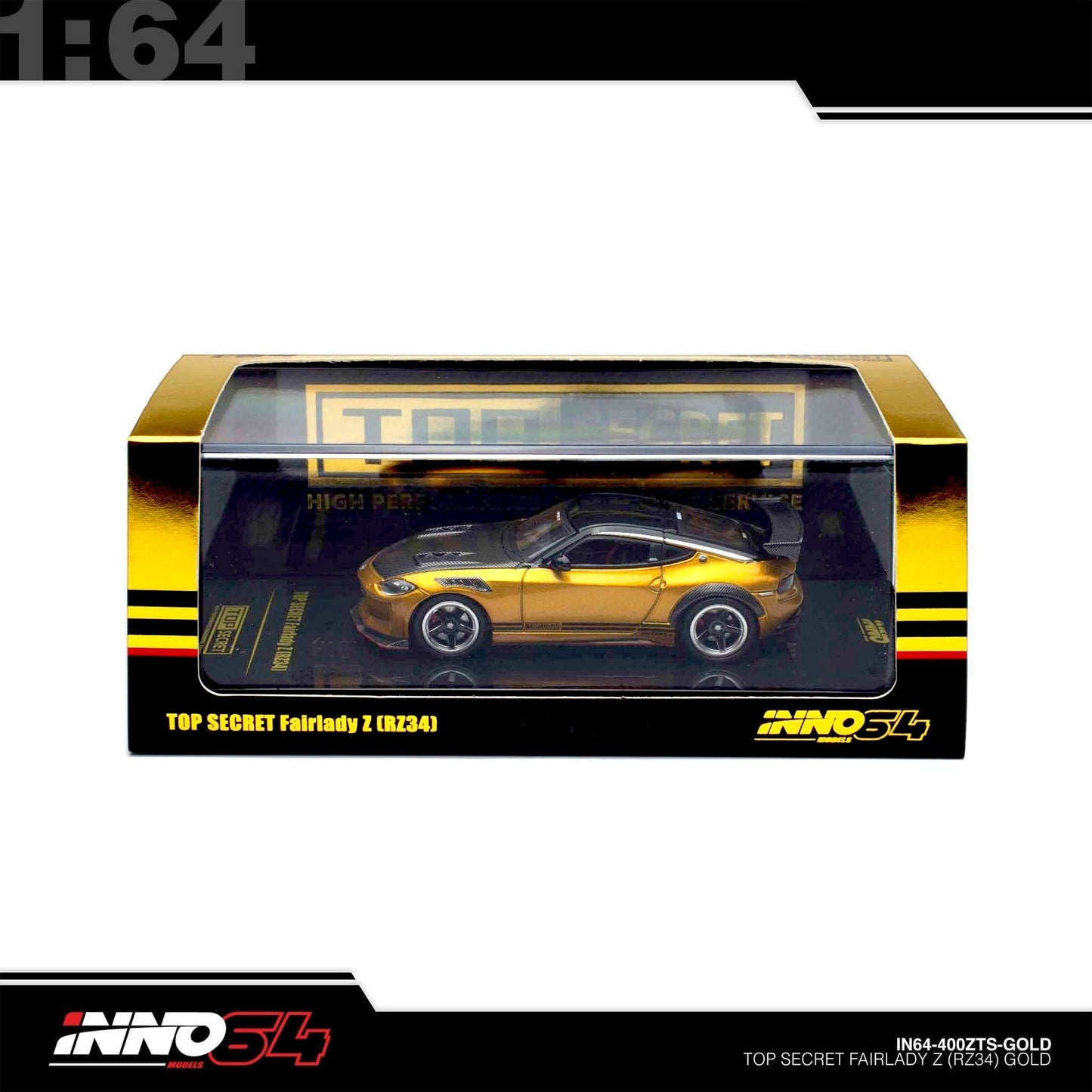 INNO64 - Pre-Order - Fairlady Z RZ34, gold - Top Secret - IN64-400ZTS-GOLD