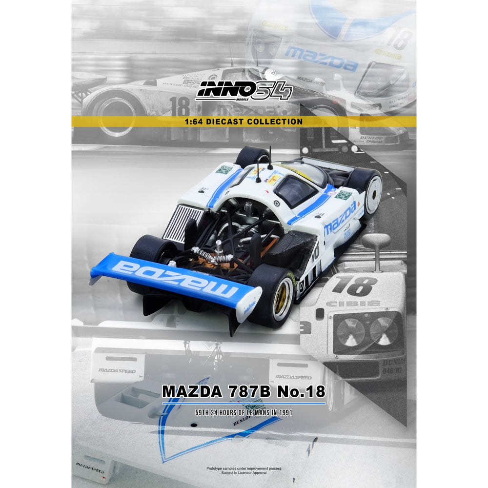 INNO64 - Pre-Order - MAZDA 787B No.18 59th 24 Hours Le Mans 1991 - IN64-787B-18LM91