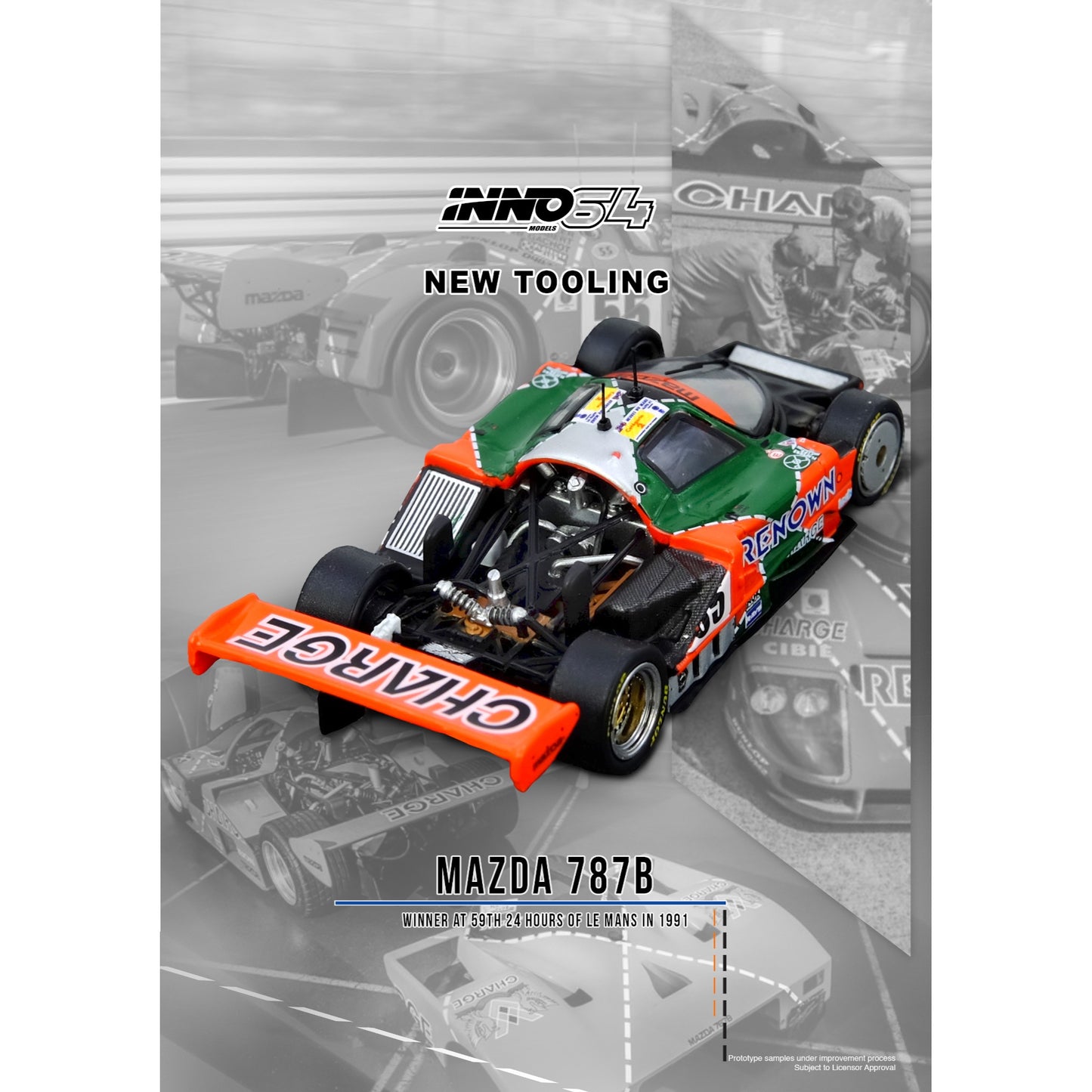 INNO64 - Pre-Order - MAZDA 787B Winner At 24 Hours Le Mans 1991 - IN64-787B-LM91W