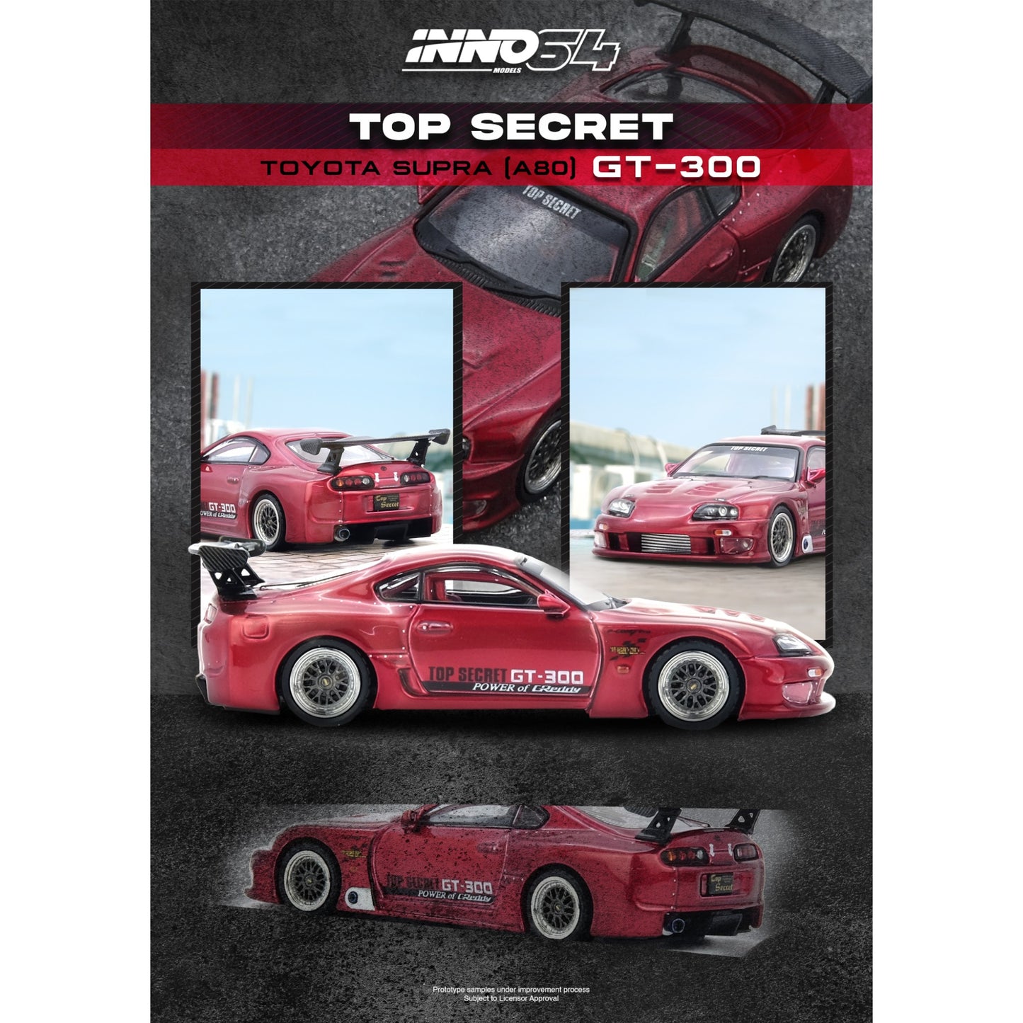 INNO64 - Pre-Order - TOYOTA SUPRA (A80) "TOP SECRET" Red - IN64-A80TS-RED