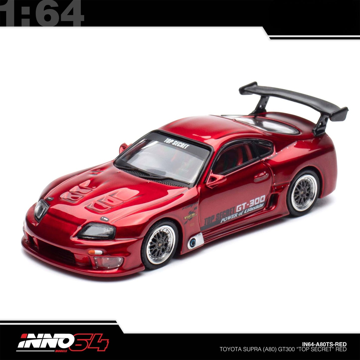 INNO64 - Pre-Order - TOYOTA SUPRA (A80) "TOP SECRET" Red - IN64-A80TS-RED