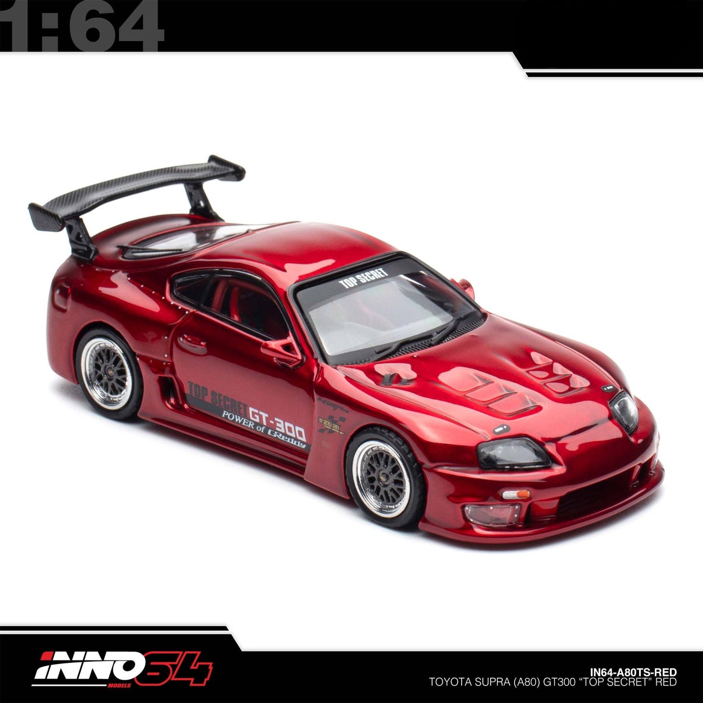 INNO64 - Pre-Order - TOYOTA SUPRA (A80) "TOP SECRET" Red - IN64-A80TS-RED