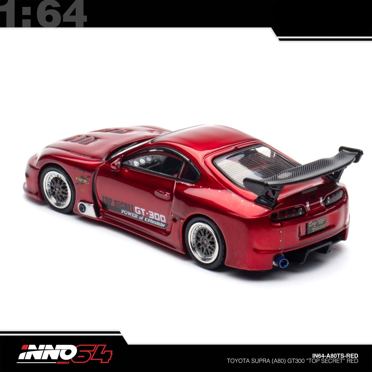 INNO64 - Pre-Order - TOYOTA SUPRA (A80) "TOP SECRET" Red - IN64-A80TS-RED