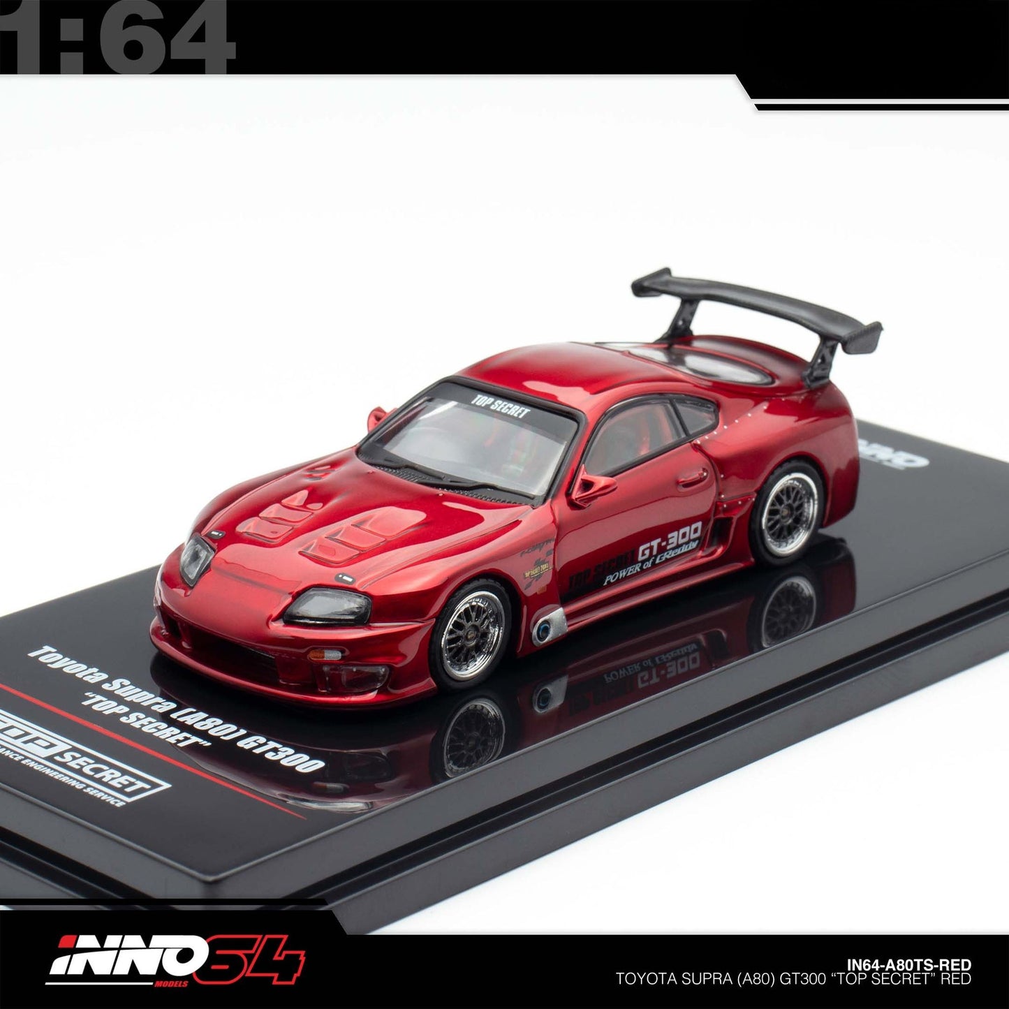 INNO64 - Pre-Order - TOYOTA SUPRA (A80) "TOP SECRET" Red - IN64-A80TS-RED
