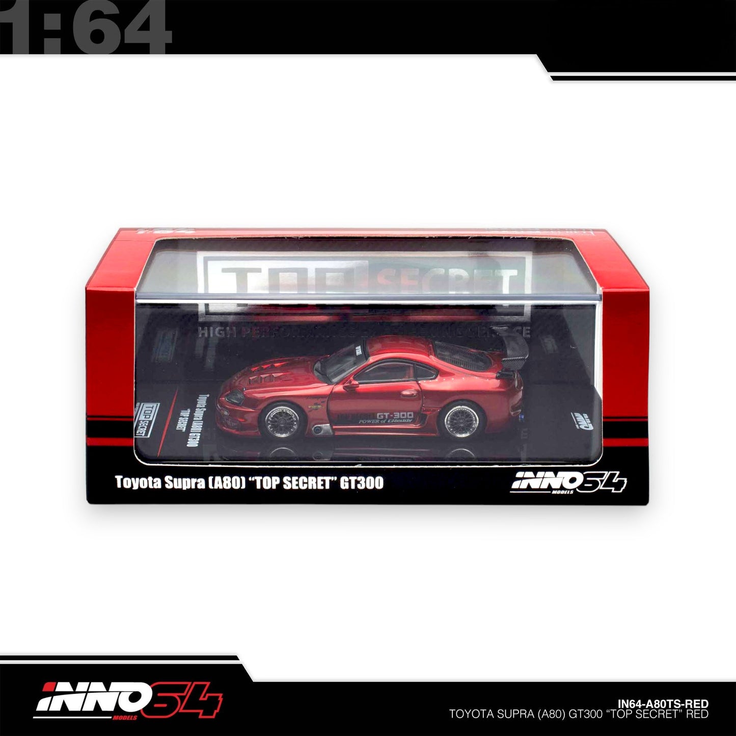 INNO64 - Pre-Order - TOYOTA SUPRA (A80) "TOP SECRET" Red - IN64-A80TS-RED