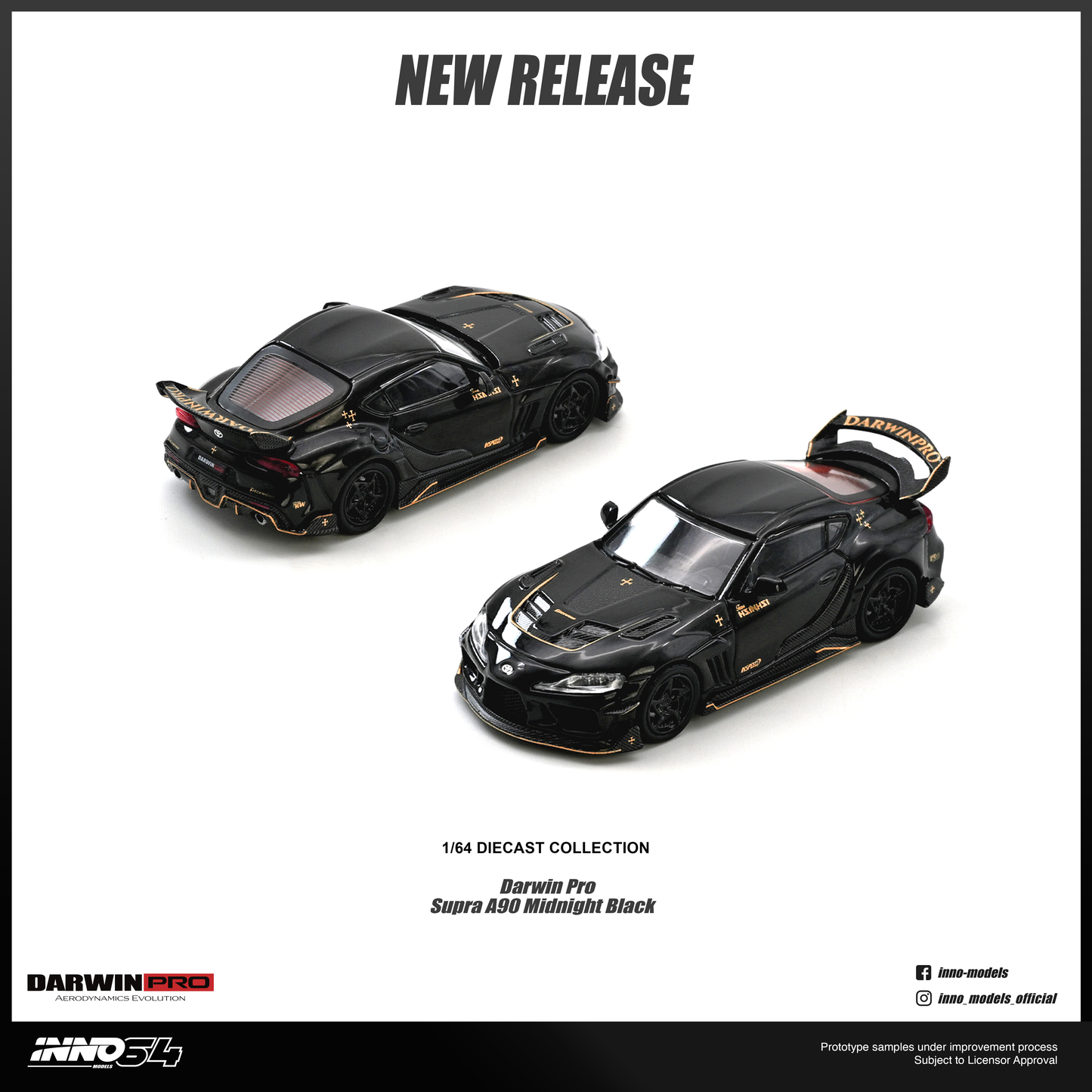 INNO64 - Pre-Order - DARWIN PRO Supra A90 Gloss Black - IN64-A90DP-GBLACK