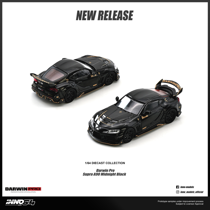 INNO64 - Pre-Order - DARWIN PRO Supra A90 Gloss Black - IN64-A90DP-GBLACK