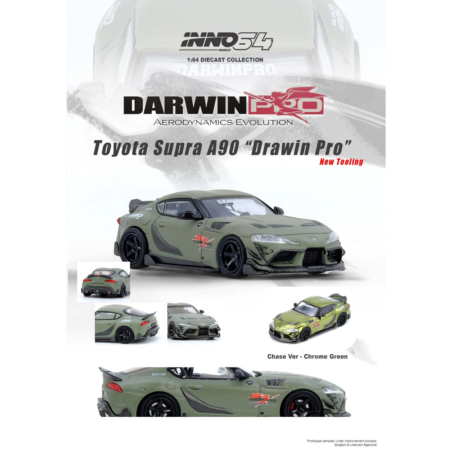 INNO64 - Pre-Order - TOYOTA SUPRA A90 DARWIN PRO, Matt Green - IN64-A90DP-MATGR