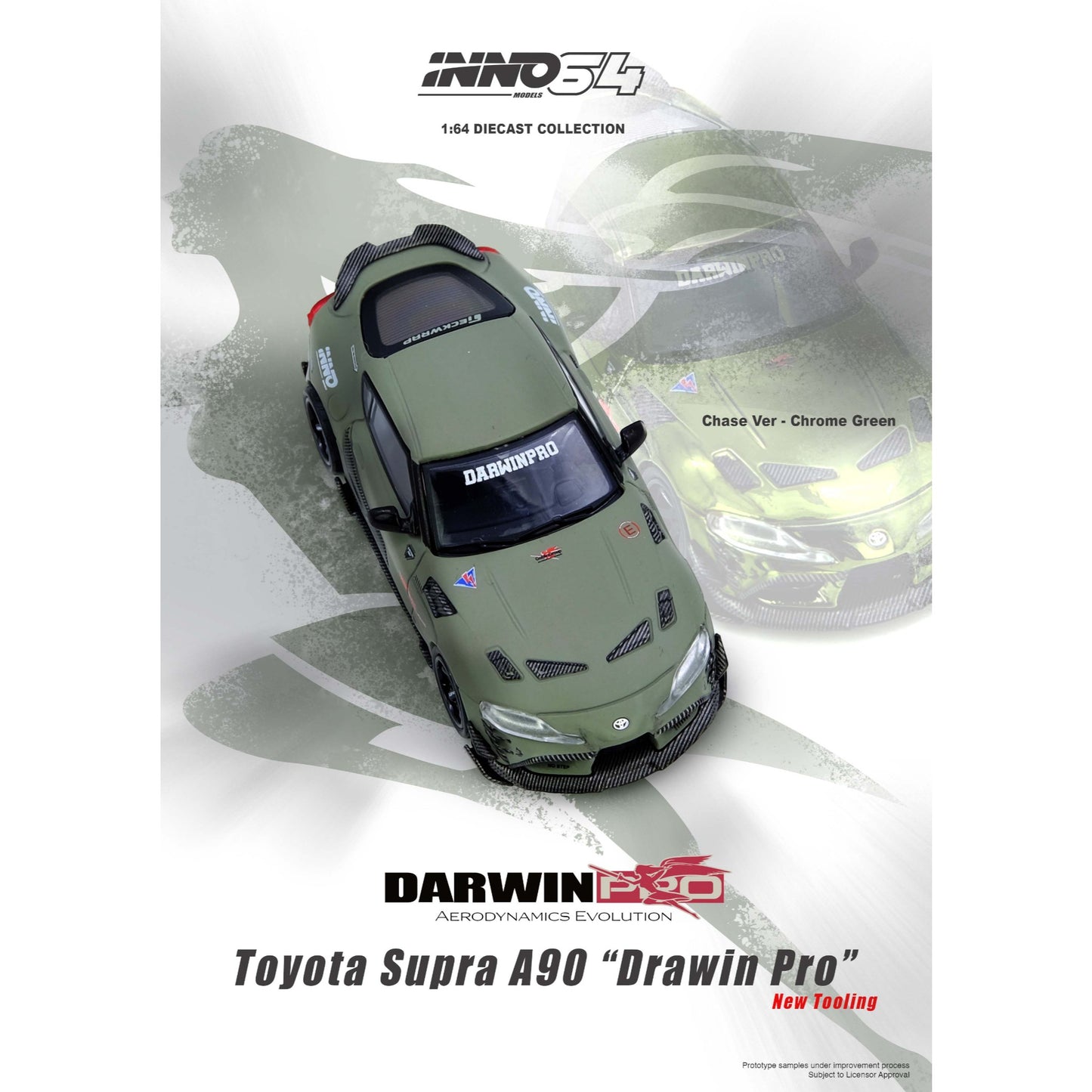 INNO64 - Pre-Order - TOYOTA SUPRA A90 DARWIN PRO, Matt Green - IN64-A90DP-MATGR