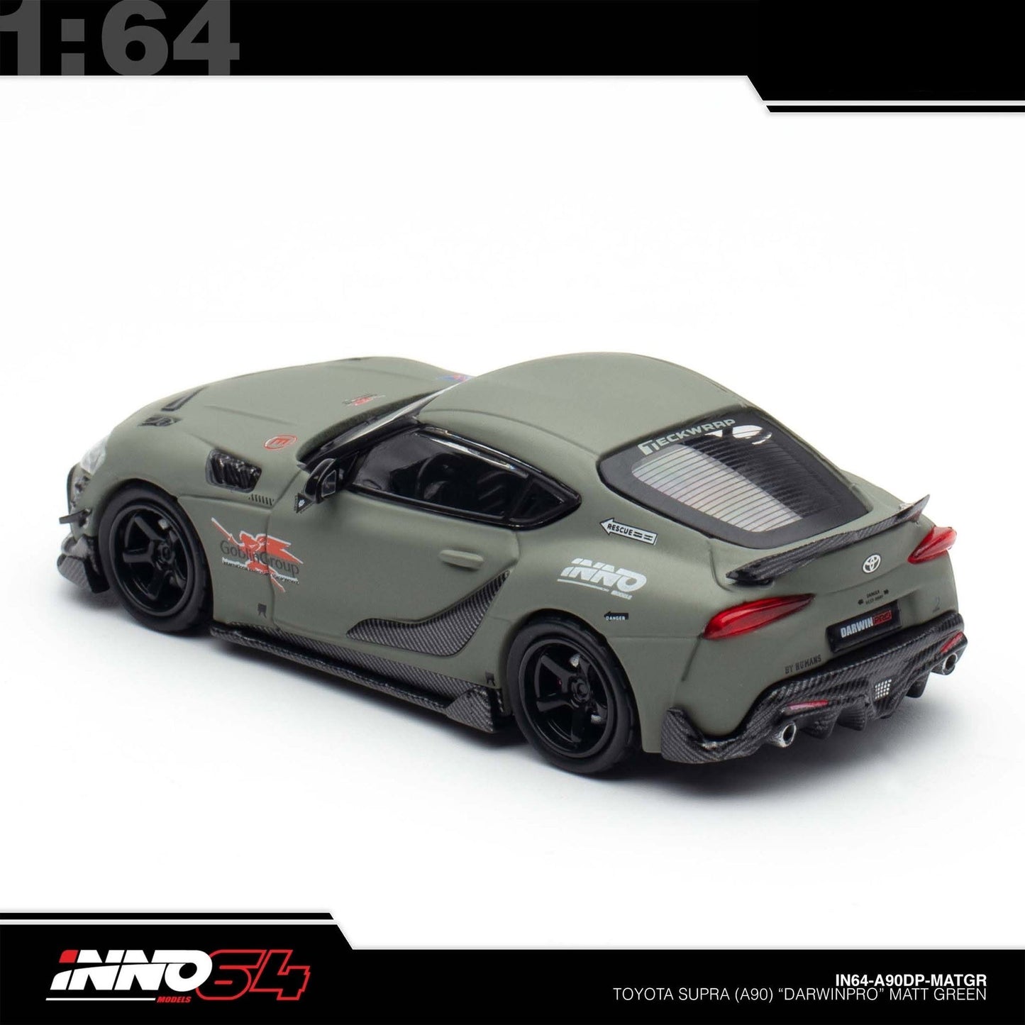 INNO64 - Pre-Order - TOYOTA SUPRA A90 DARWIN PRO, Matt Green - IN64-A90DP-MATGR
