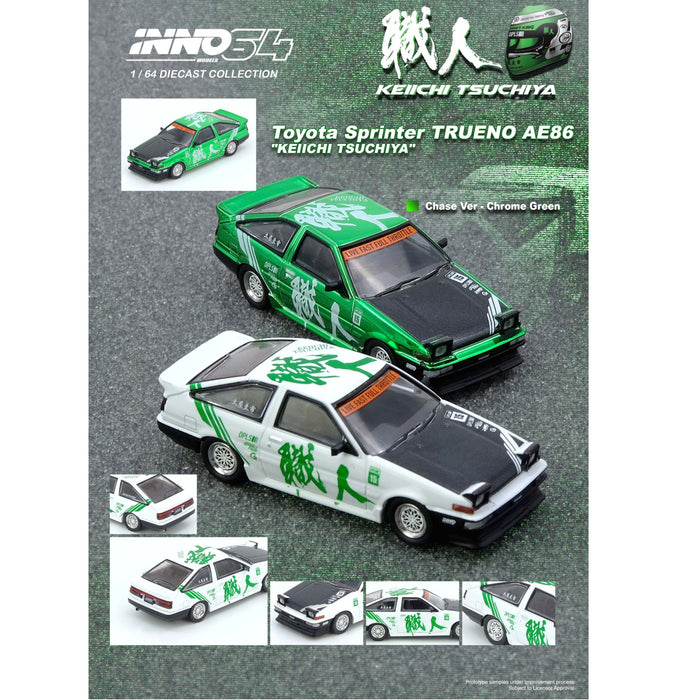 INNO64 - Pre-Order - Toyota Sprinter Trueno AE86 *Keiichi Tsuchiya* Limited Edition - IN64-AE86-KT
