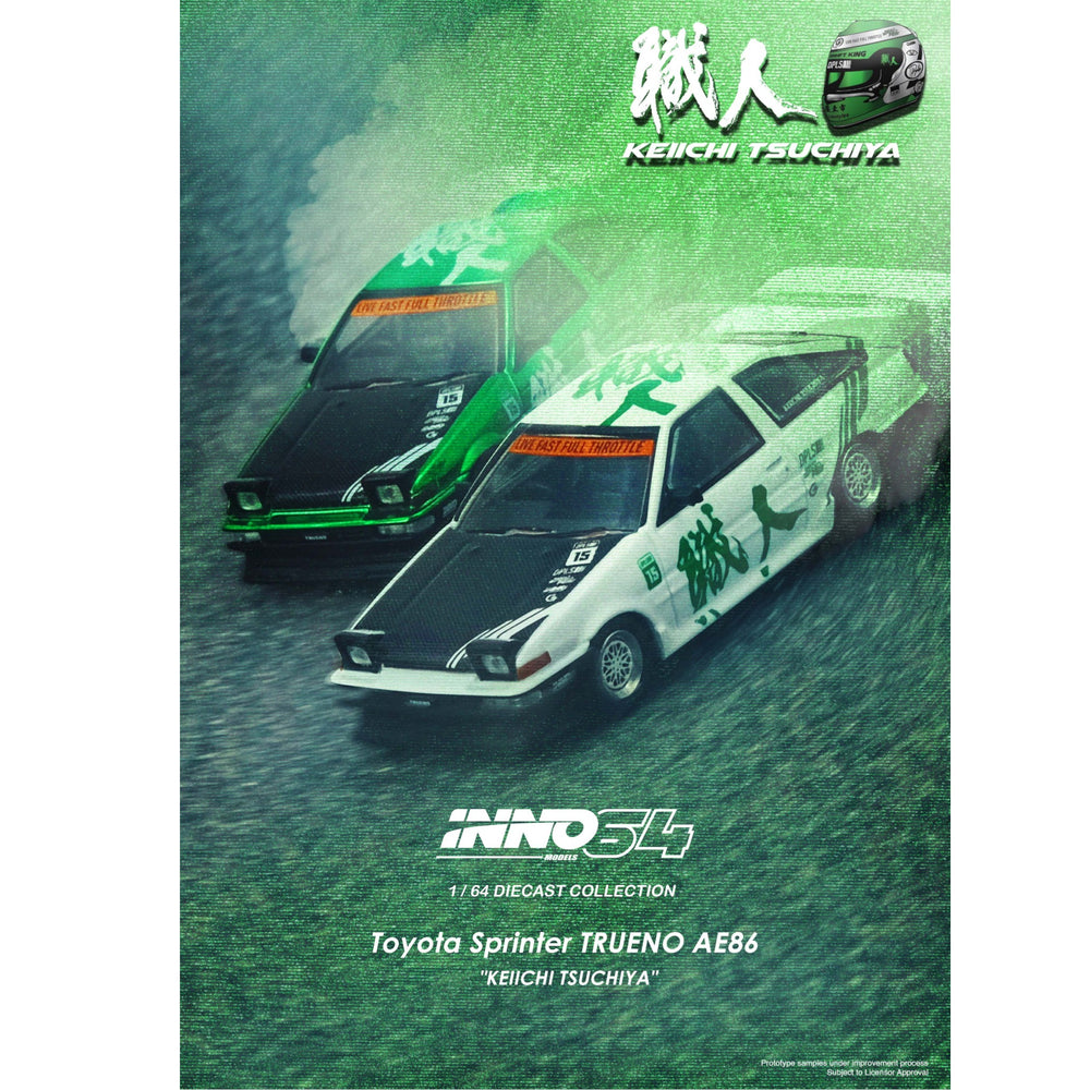 INNO64 - Pre-Order - Toyota Sprinter Trueno AE86 *Keiichi Tsuchiya* Limited Edition - IN64-AE86-KT