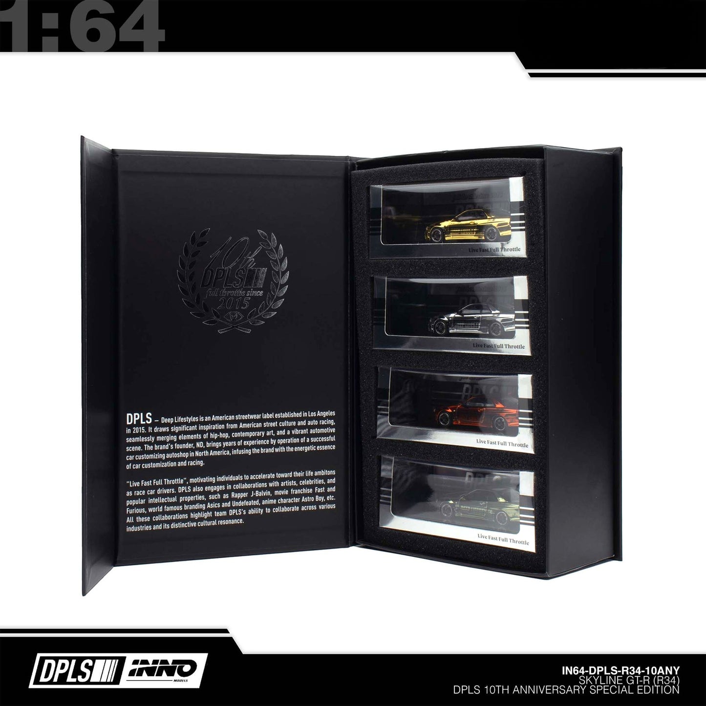 INNO64 - Pre-Order - INNO64 X DPLS 10TH Annyversary Nissan Skyline GT-R (R34) Boxset