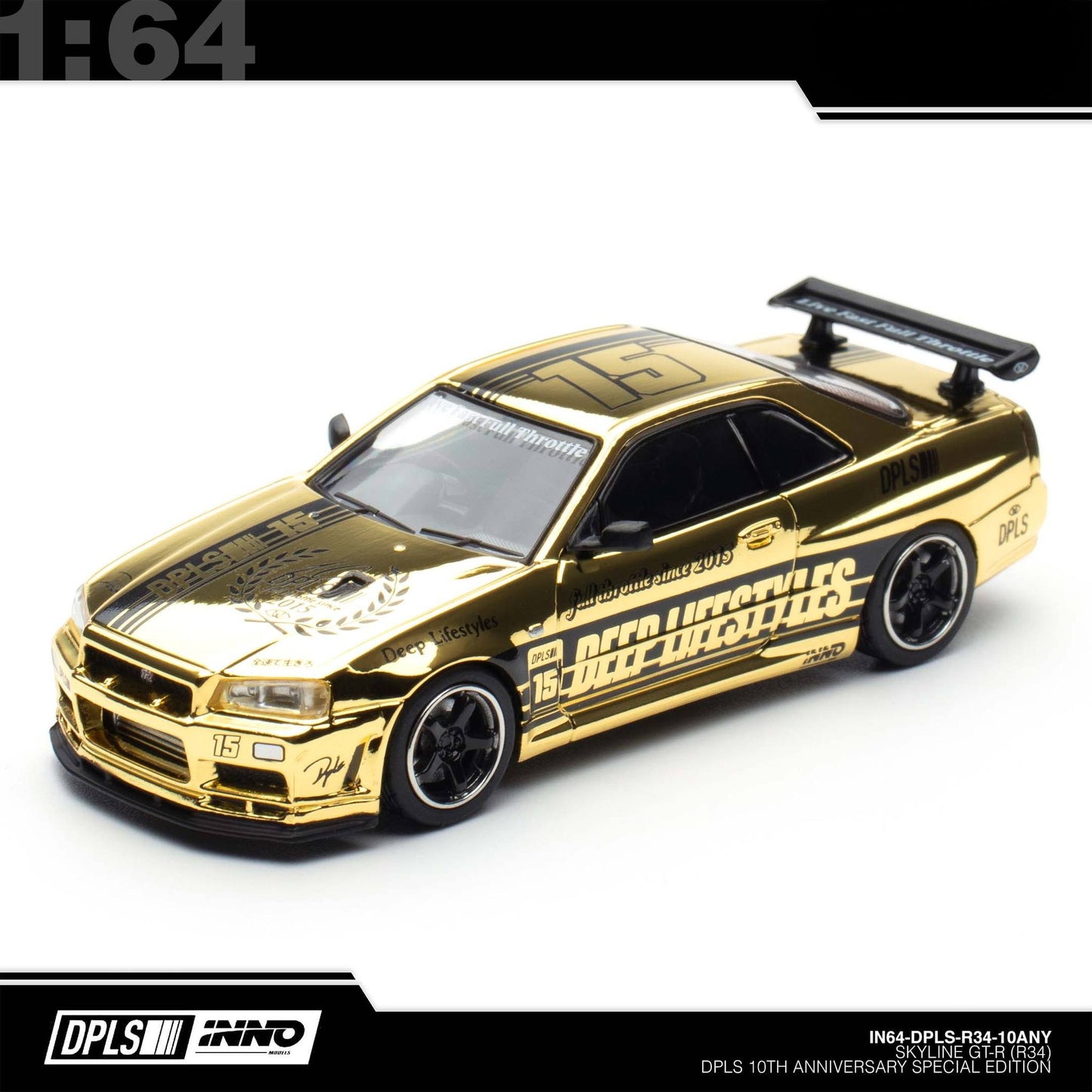INNO64 X DPLS 10TH Annyversary Nissan Skyline GT-R (R34),gold