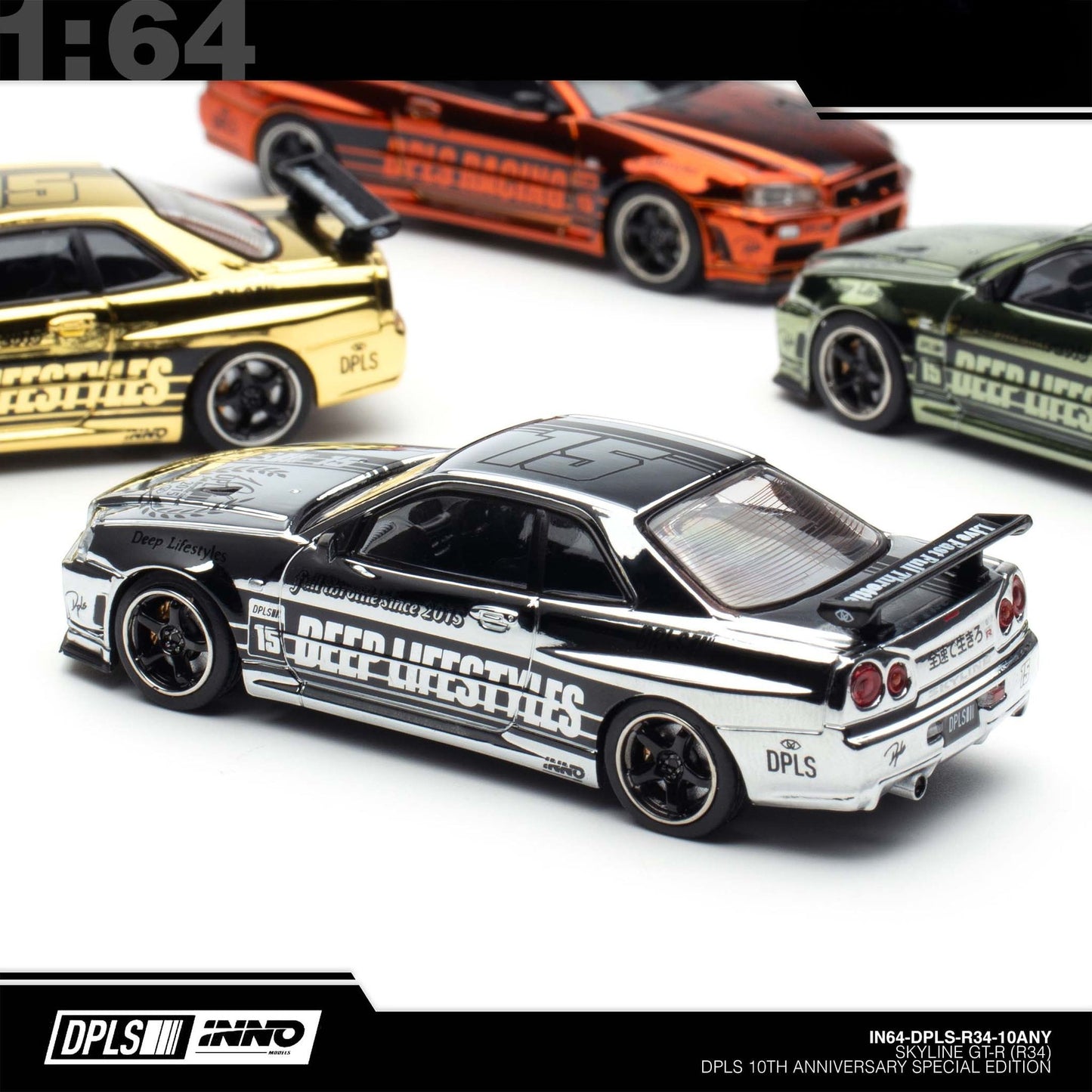 INNO64 - Pre-Order - INNO64 X DPLS 10TH Annyversary Nissan Skyline GT-R (R34) Boxset