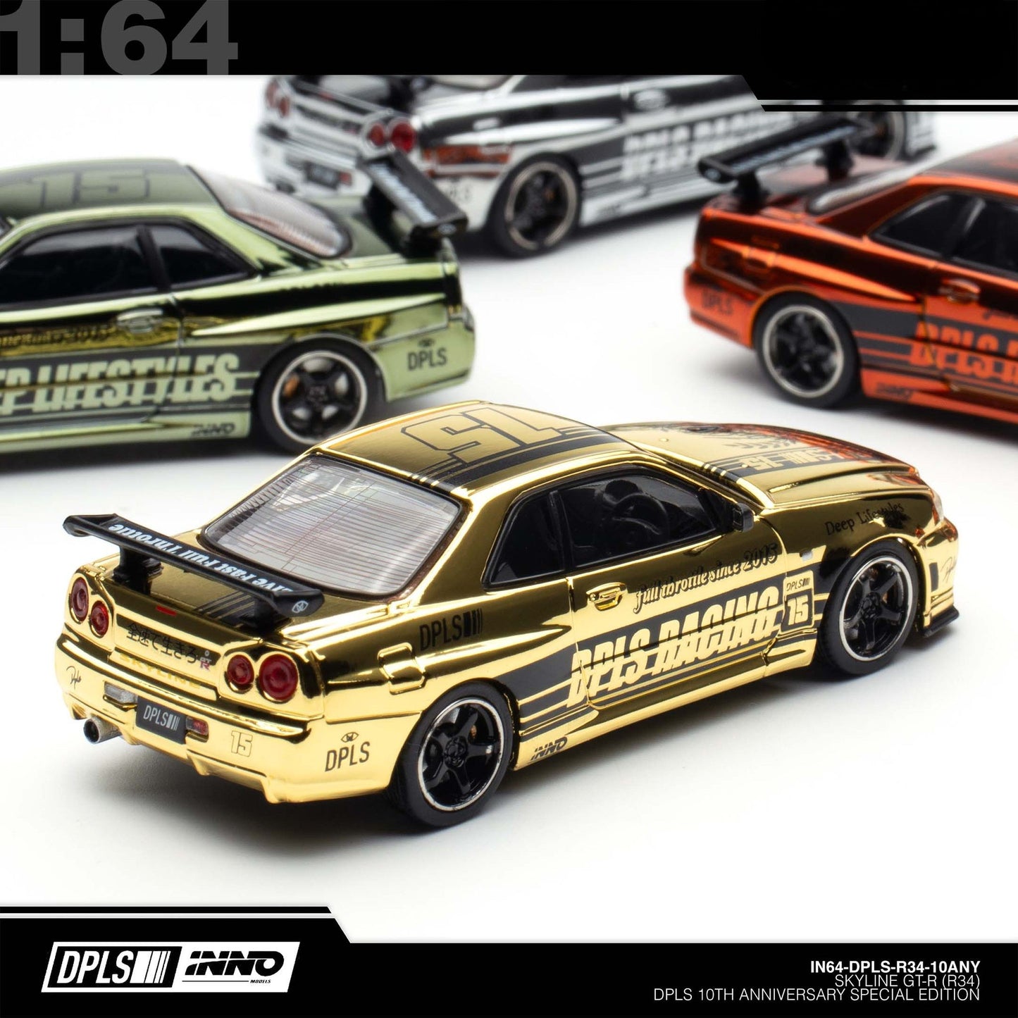INNO64 - Pre-Order - INNO64 X DPLS 10TH Annyversary Nissan Skyline GT-R (R34) Boxset