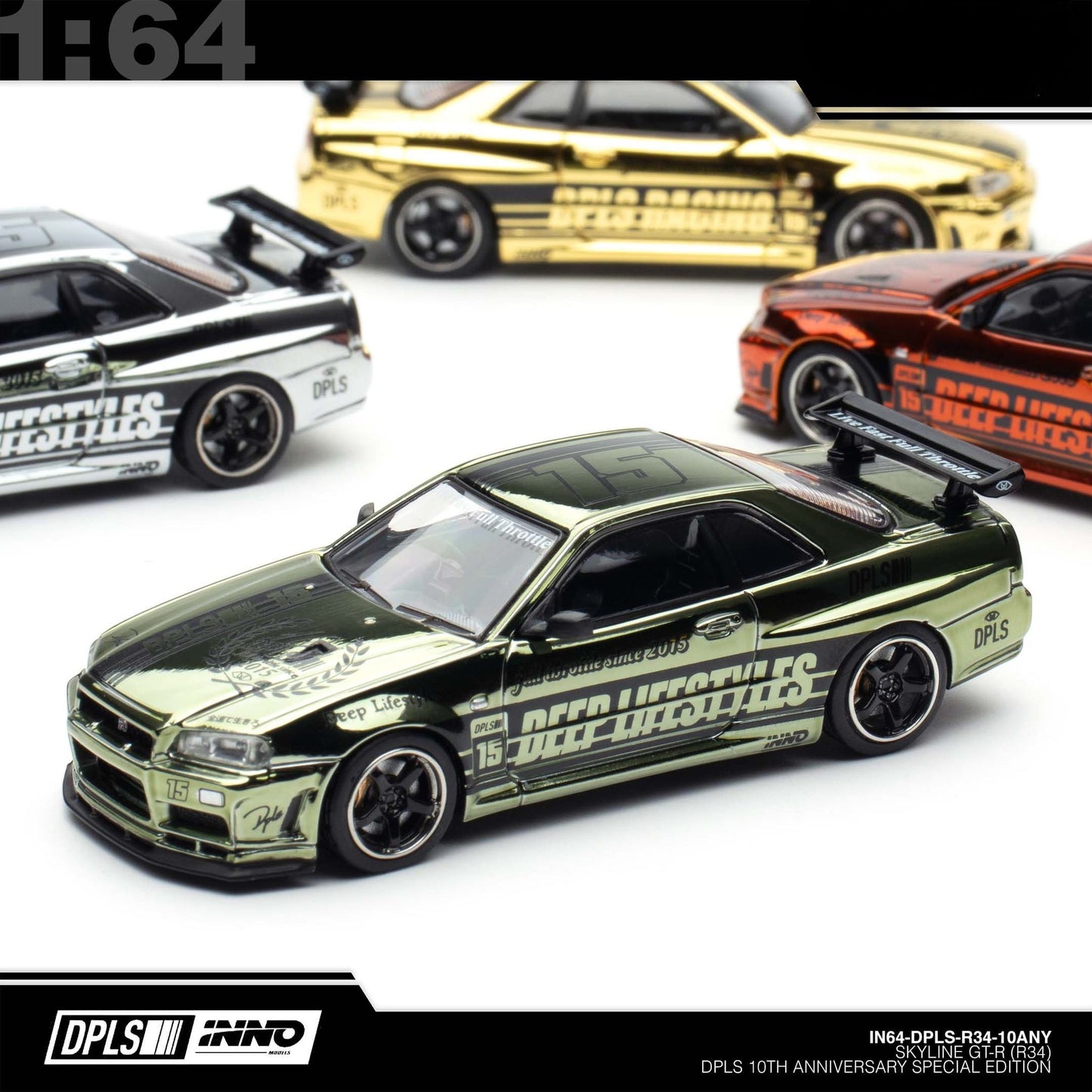 INNO64 - Pre-Order - INNO64 X DPLS 10TH Annyversary Nissan Skyline GT-R (R34) Boxset