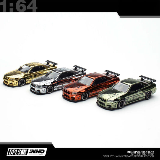 INNO64 - Pre-Order - INNO64 X DPLS 10TH Annyversary Nissan Skyline GT-R (R34) Boxset