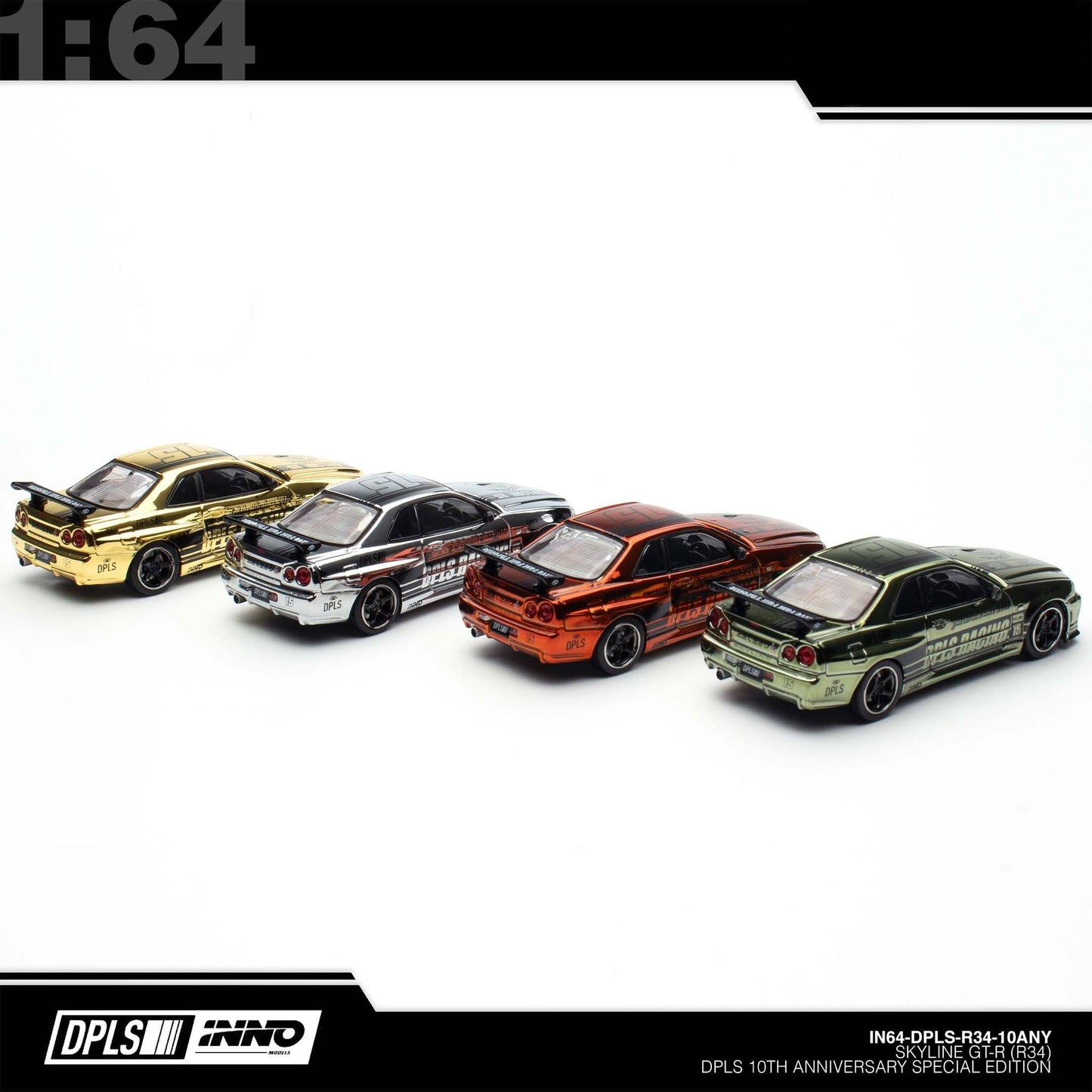 INNO64 - Pre-Order - INNO64 X DPLS 10TH Annyversary Nissan Skyline GT-R (R34) Boxset