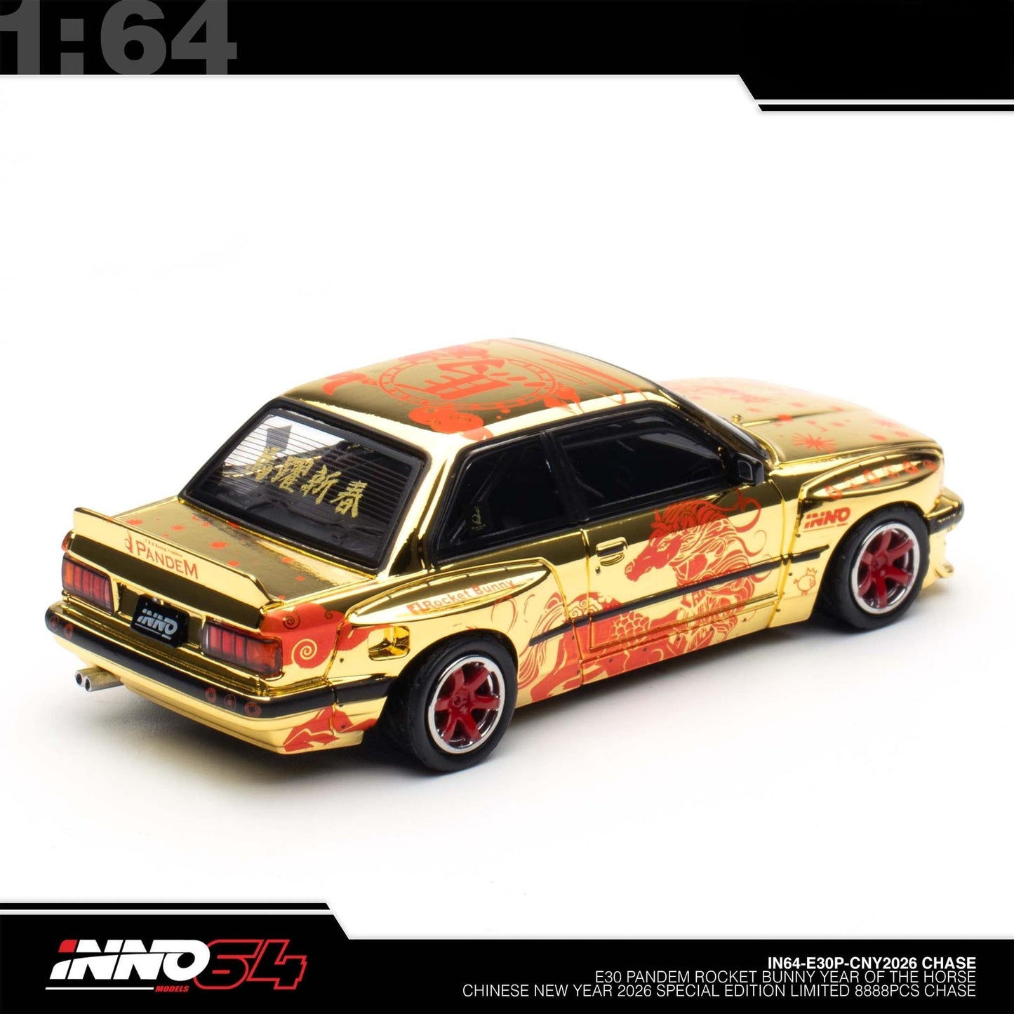 INNO64 - Pre-Order - PANDEM ROCKET BUNNY BMW E30 The Year Of The Horse 2026 - Chase Car gold