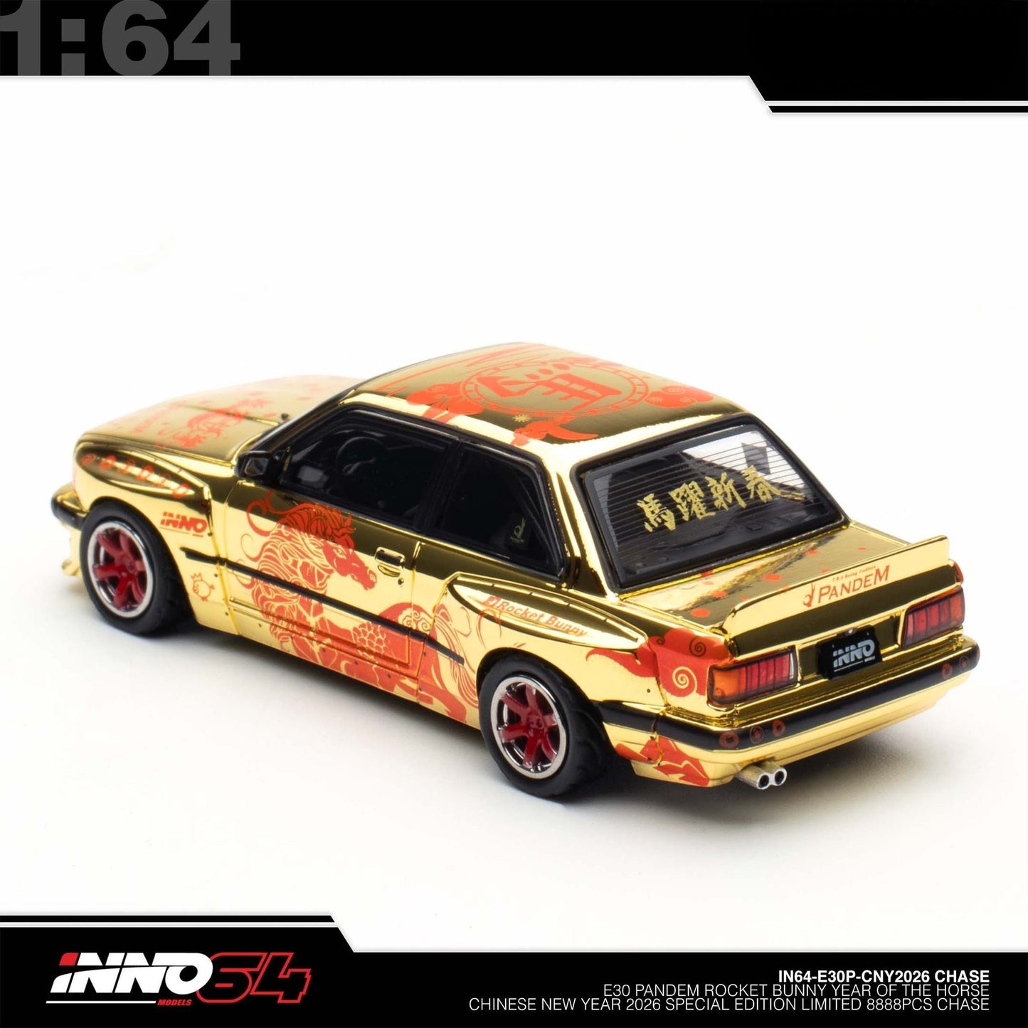 INNO64 - Pre-Order - PANDEM ROCKET BUNNY BMW E30 The Year Of The Horse 2026 - Chase Car gold