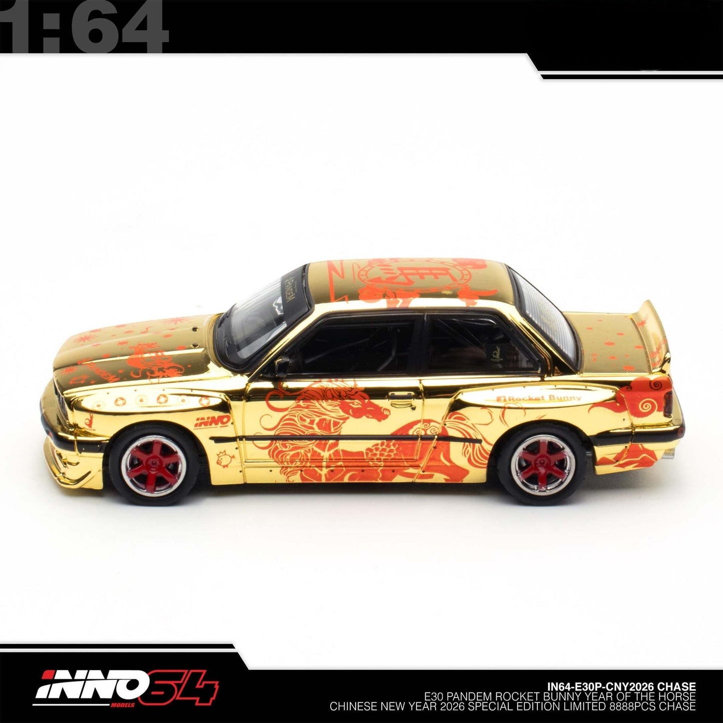 INNO64 - Pre-Order - PANDEM ROCKET BUNNY BMW E30 The Year Of The Horse 2026 - Chase Car gold