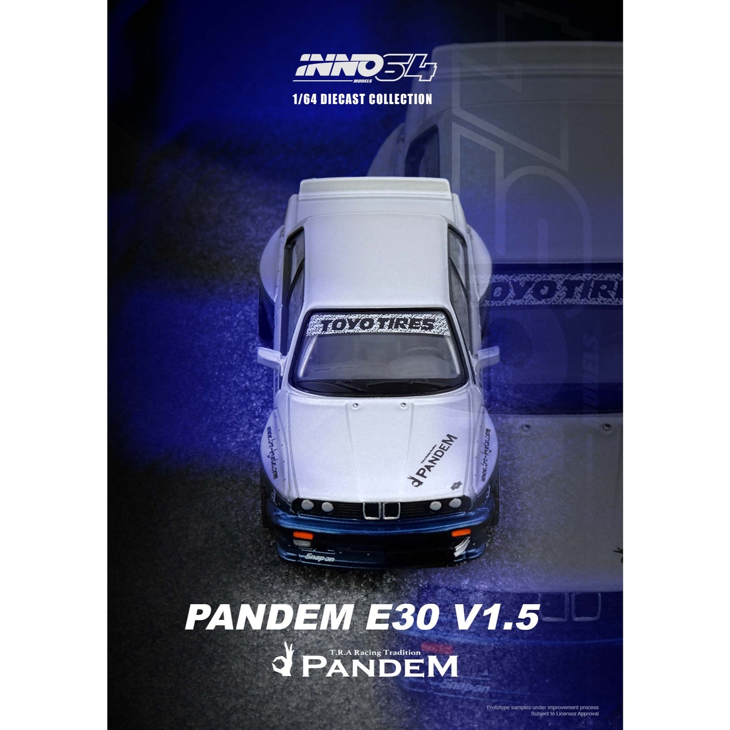 INNO64 - Pre-Order - PANDEM E30 M3 Silver/Blue - BMW M3 - IN64-E30P-SILBLU