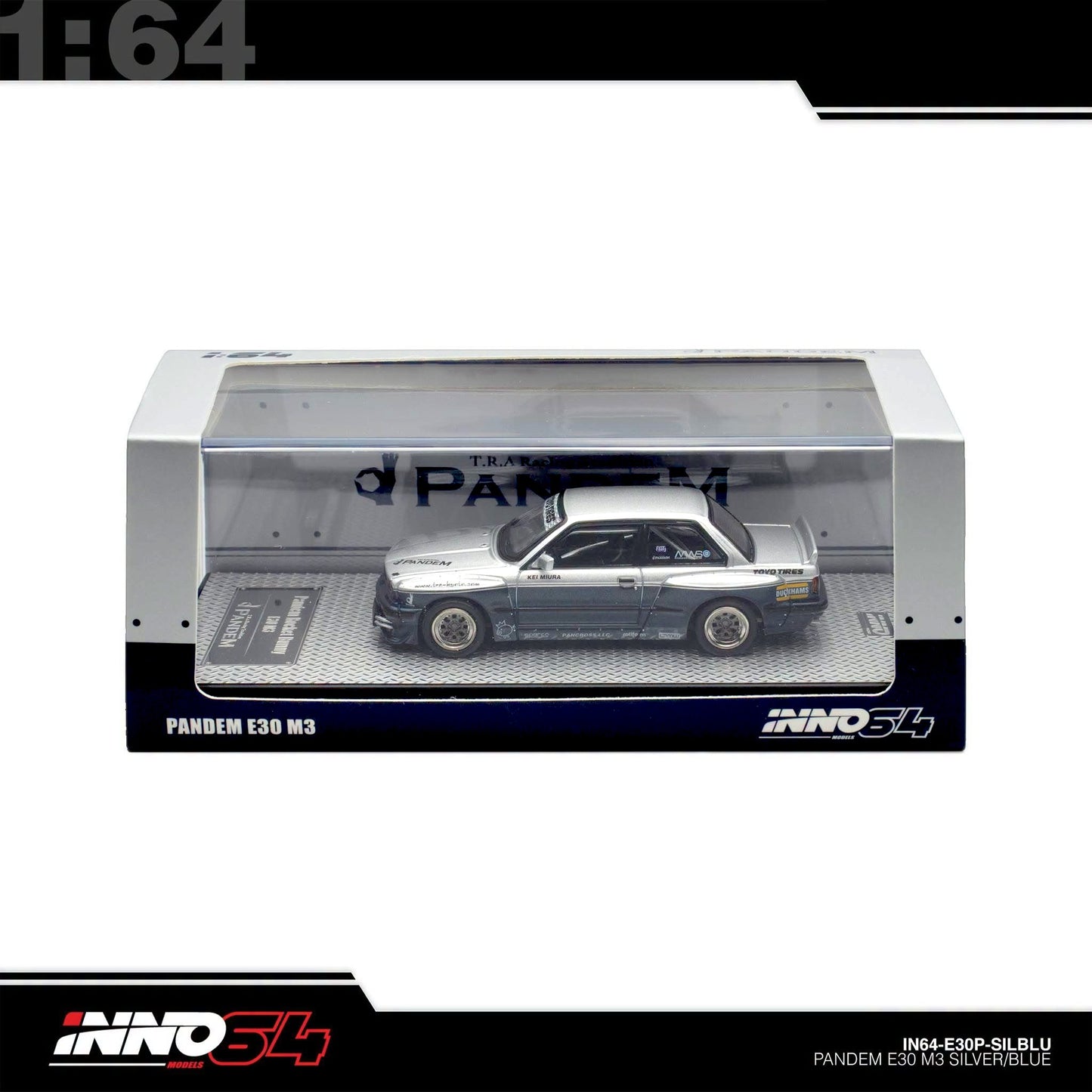 INNO64 - Pre-Order - PANDEM E30 M3 Silver/Blue - BMW M3 - IN64-E30P-SILBLU