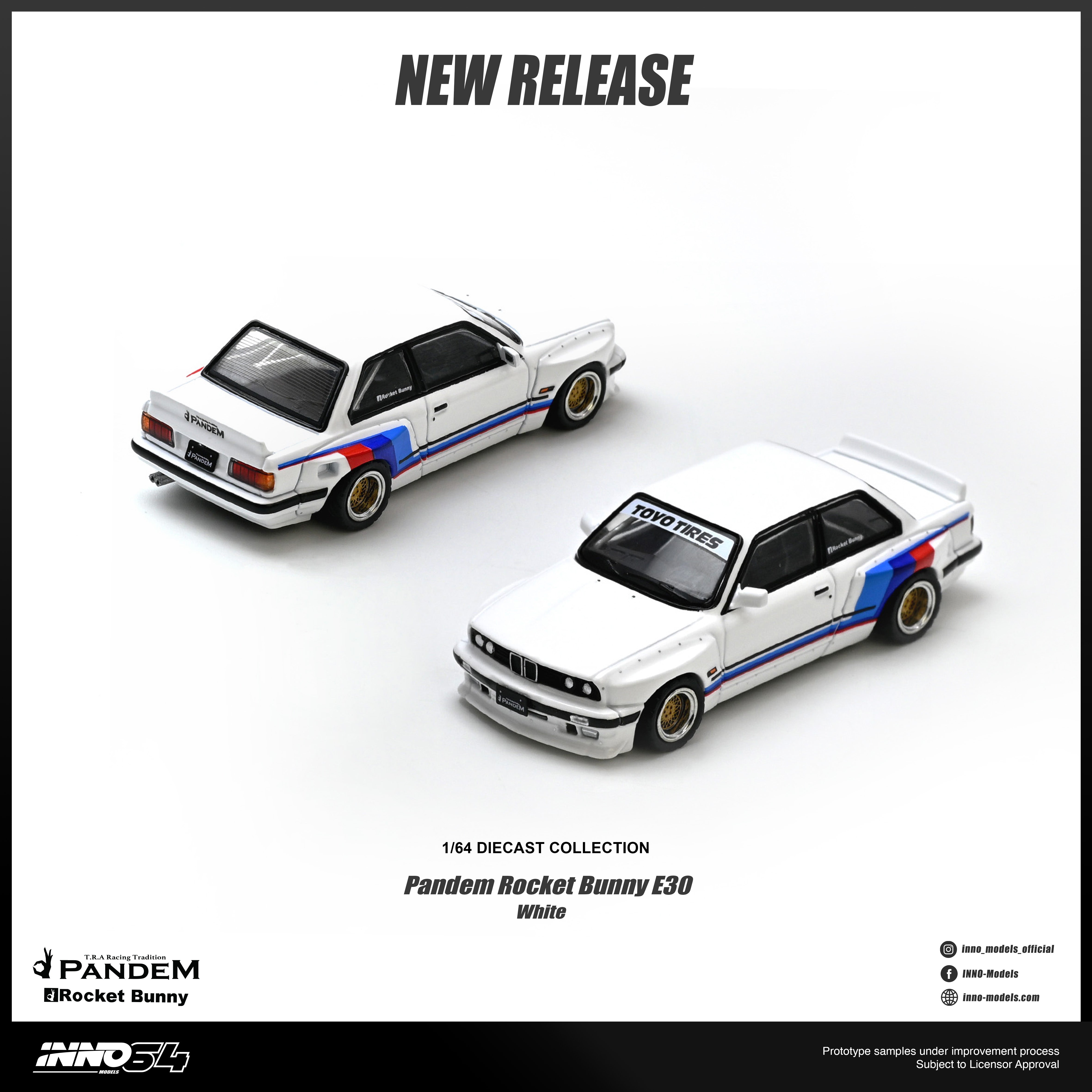 INNO64 - Pre-Order - PANDEM ROCKET BUNNY E30 White - IN64-E30P-WHI