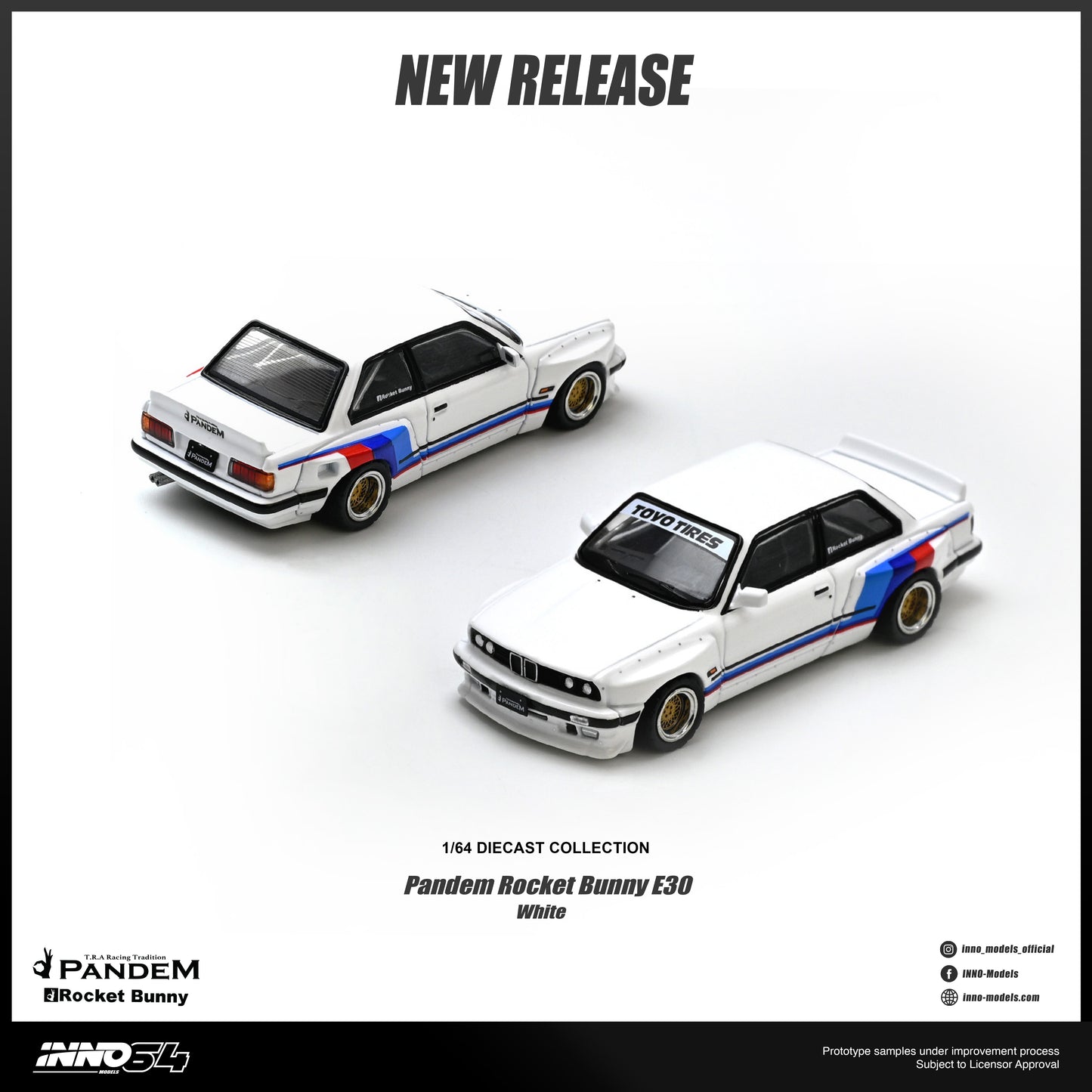 INNO64 - Pre-Order - PANDEM ROCKET BUNNY E30 White - IN64-E30P-WHI