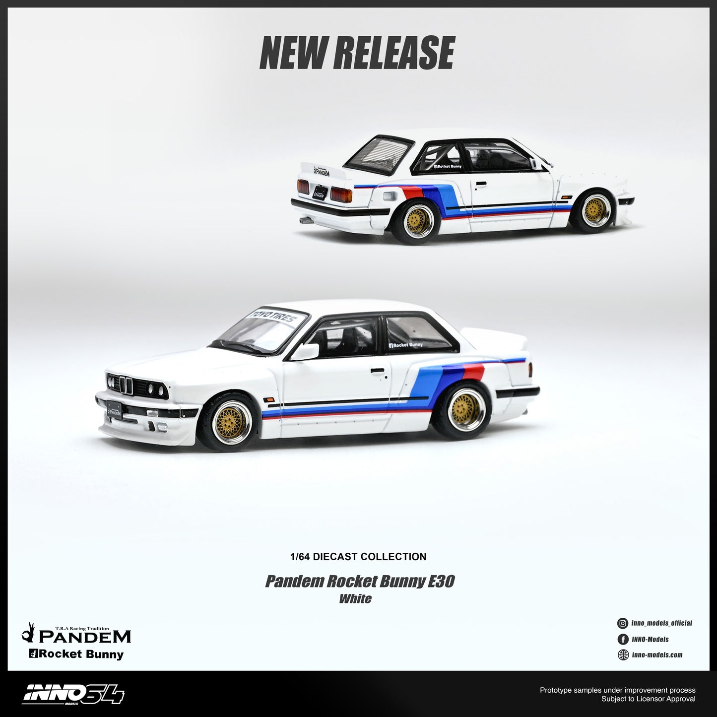 INNO64 - Pre-Order - PANDEM ROCKET BUNNY E30 White - IN64-E30P-WHI