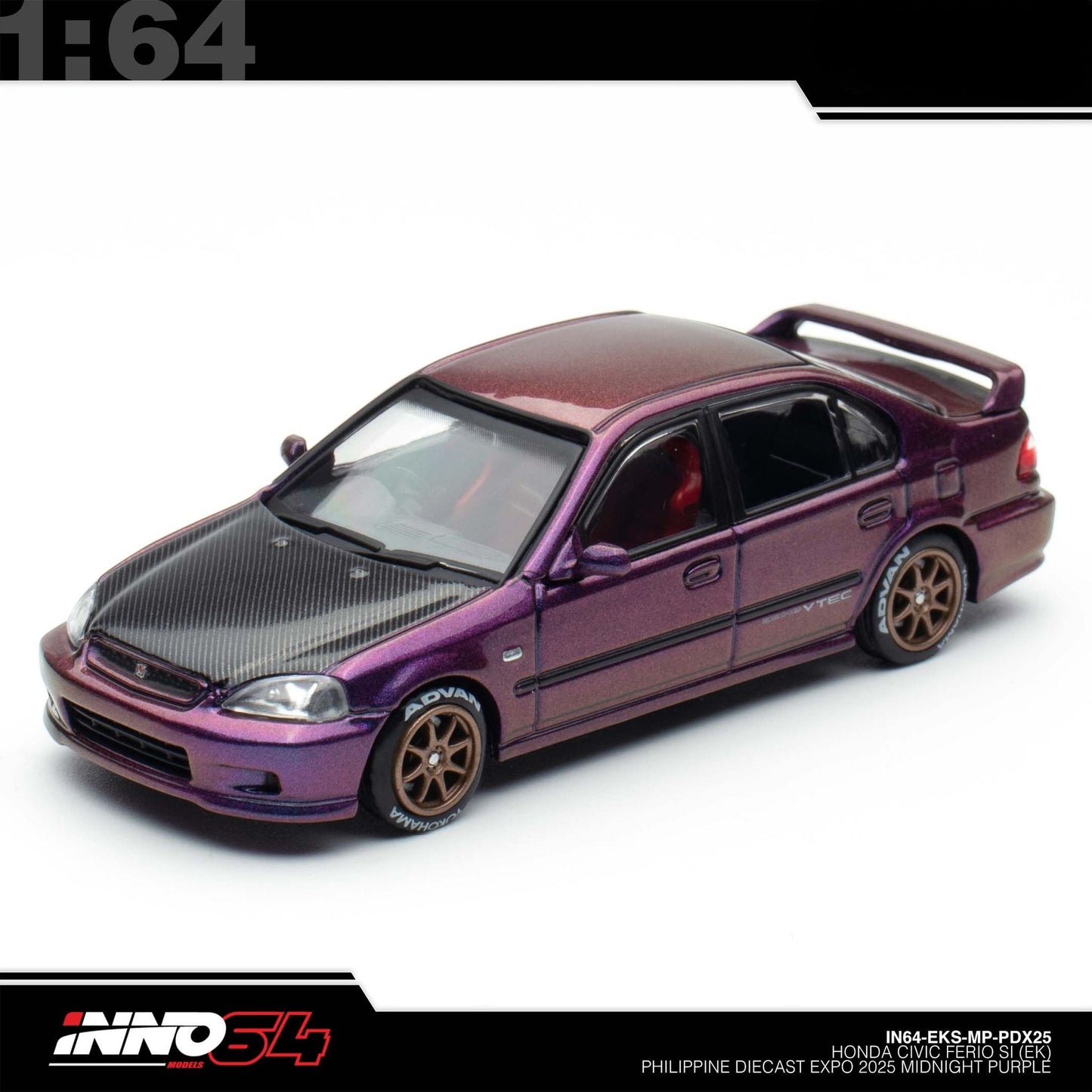INNO64 - Honda Civic Ferio Si (EK) Philippine Diecast Expo 2025 Midnight Purple IN64-EKS-MP-PDX25