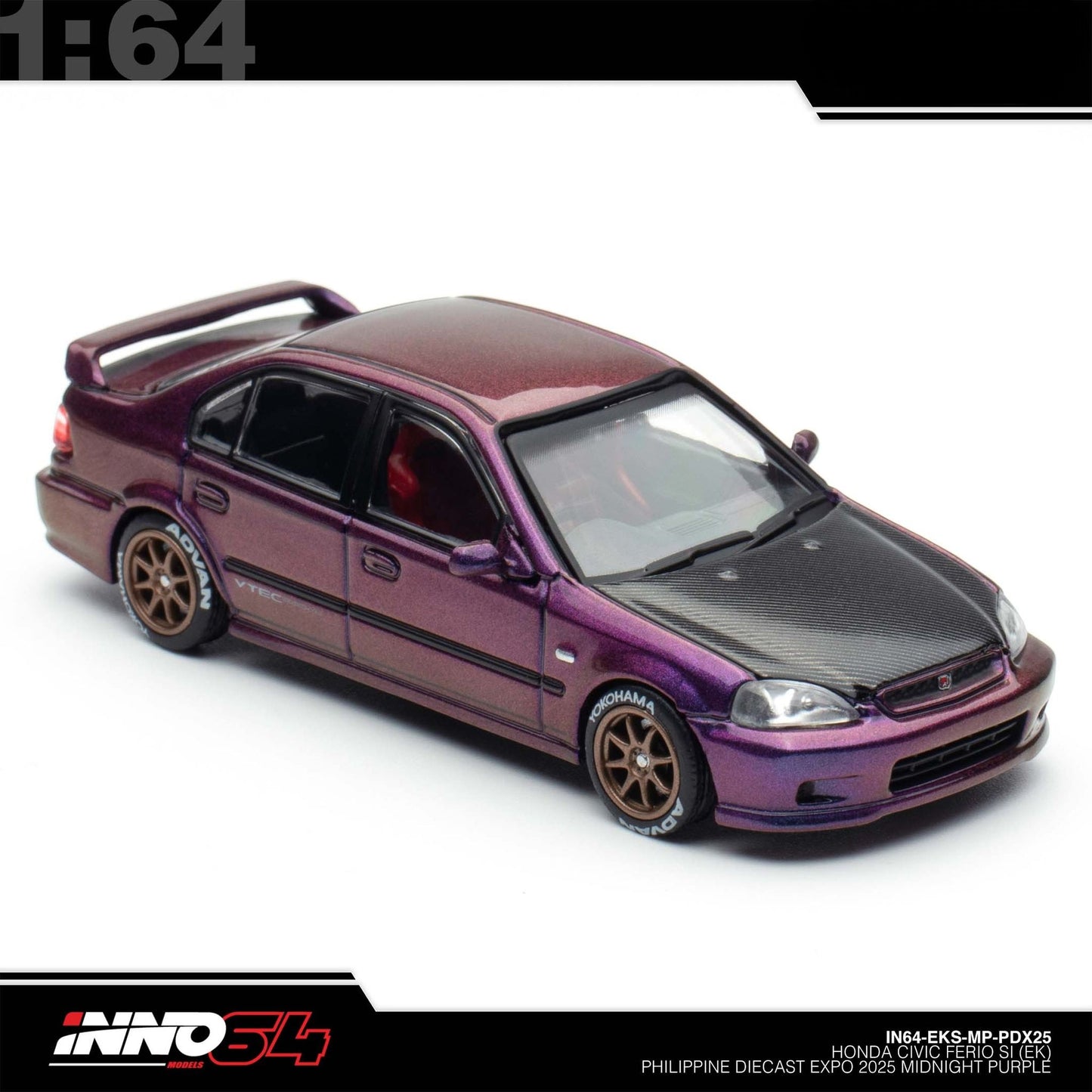 INNO64 - Honda Civic Ferio Si (EK) Philippine Diecast Expo 2025 Midnight Purple IN64-EKS-MP-PDX25
