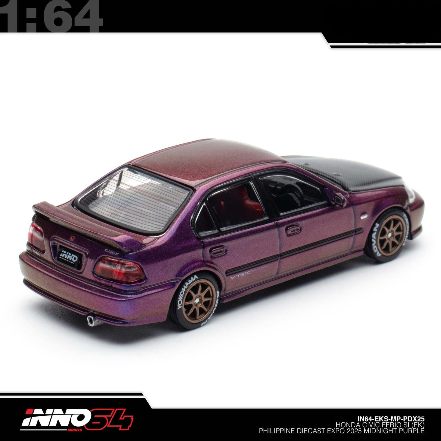 INNO64 - Honda Civic Ferio Si (EK) Philippine Diecast Expo 2025 Midnight Purple IN64-EKS-MP-PDX25