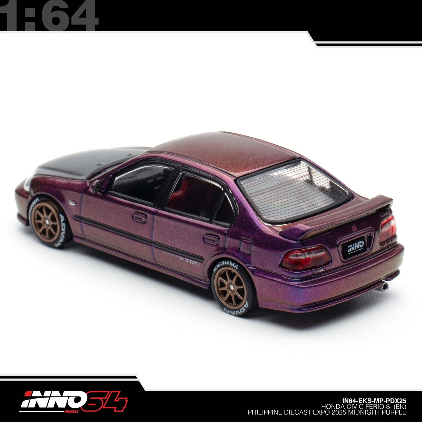 INNO64 - Honda Civic Ferio Si (EK) Philippine Diecast Expo 2025 Midnight Purple IN64-EKS-MP-PDX25