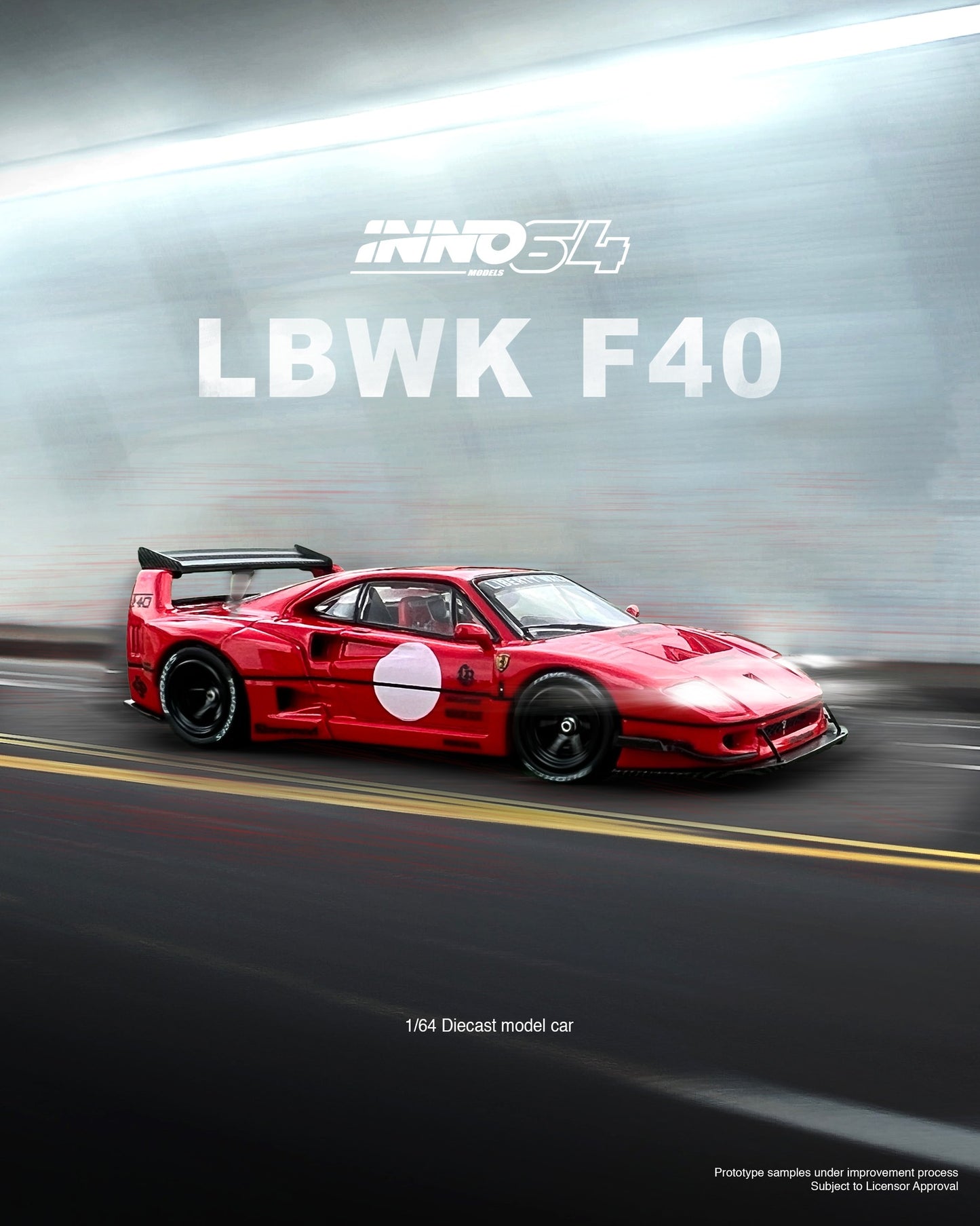 INNO64 - LBWK Ferrari F40, red - 1:64 - IN64-LBWKF40-RED