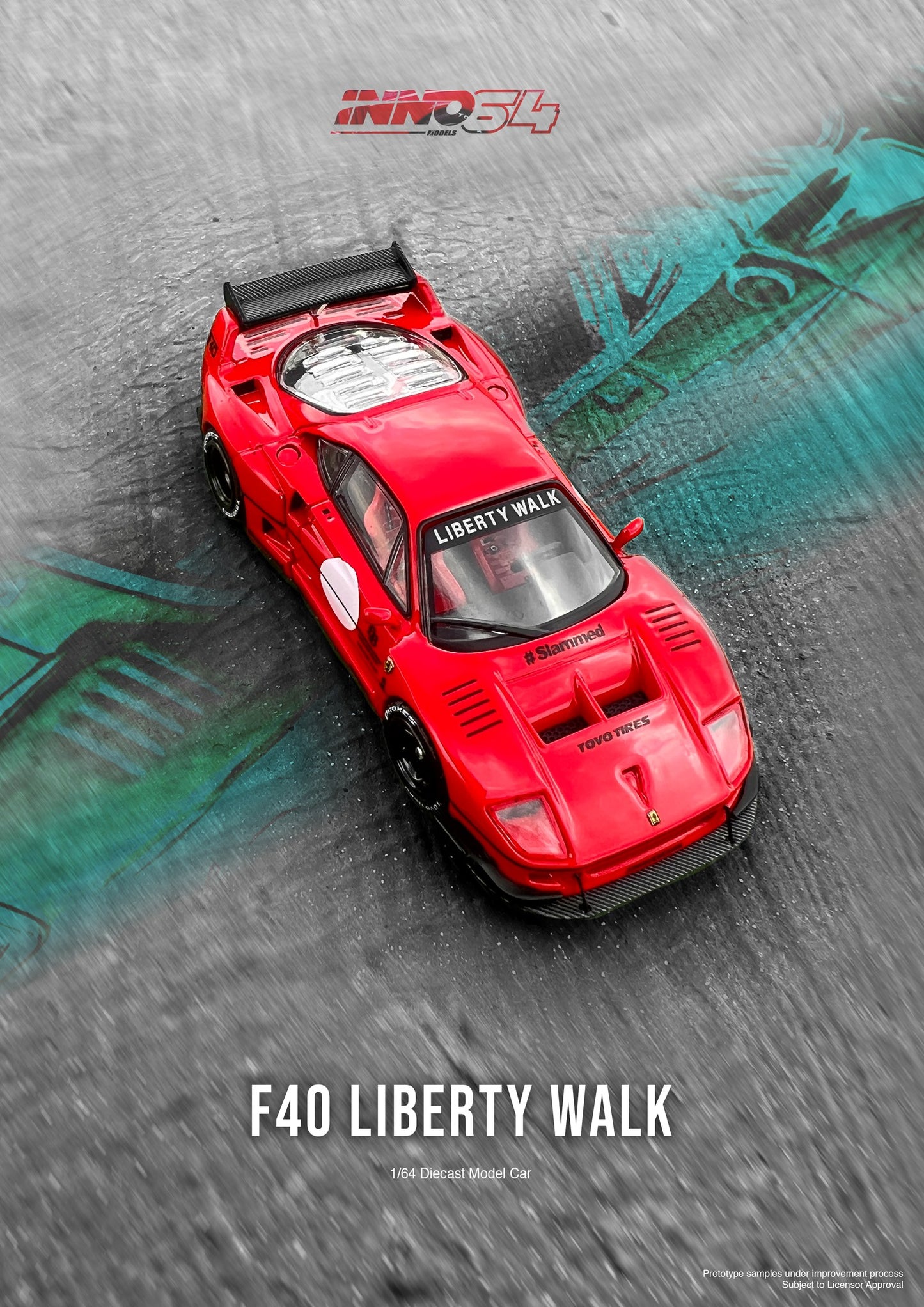 INNO64 - LBWK Ferrari F40, red - 1:64 - IN64-LBWKF40-RED