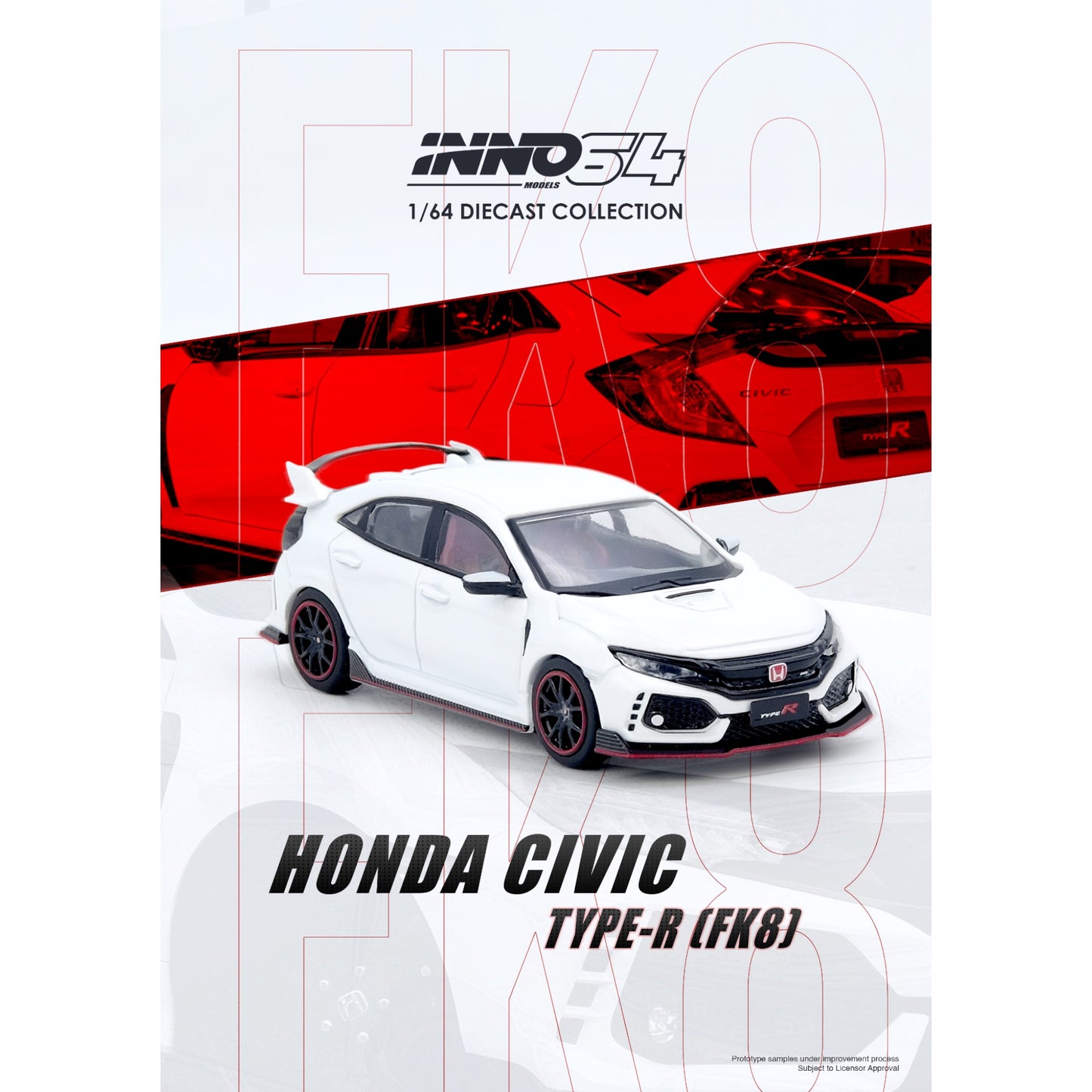 INNO64 - Pre-Order - HONDA CIVIC TYPR-R (FK8) White - IN64-FK8-WHI
