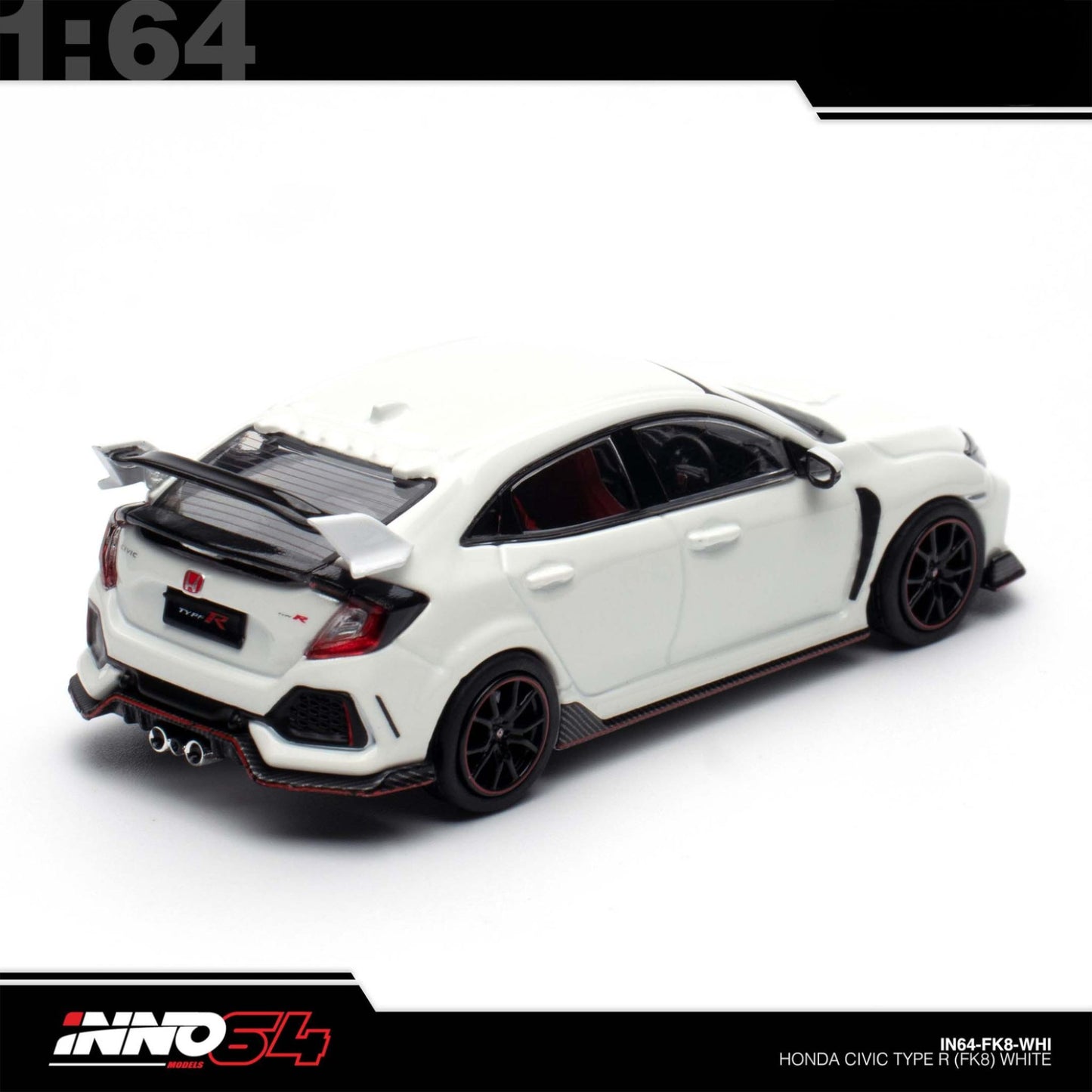 INNO64 - Pre-Order - HONDA CIVIC TYPR-R (FK8) White - IN64-FK8-WHI