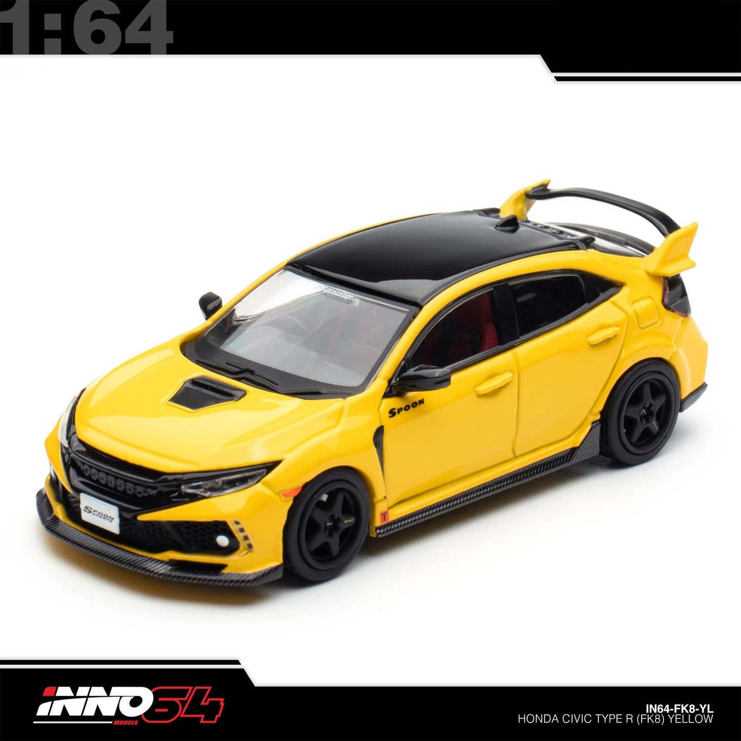 INNO64 - Pre-Order - HONDA CIVIC TYPE-R (FK8) Yellow - IN64-FK8-YL